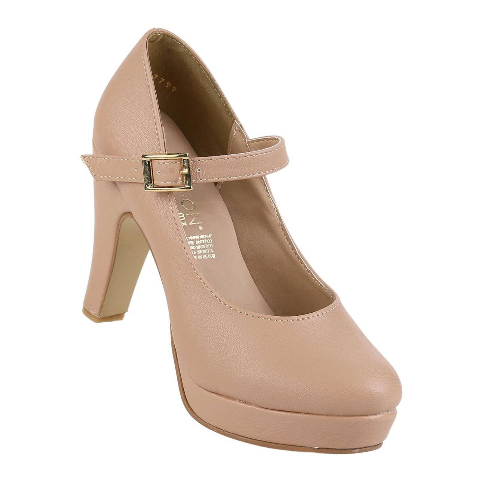 Zapatilla Mujer Tacón Beige Stfashion 08003802 