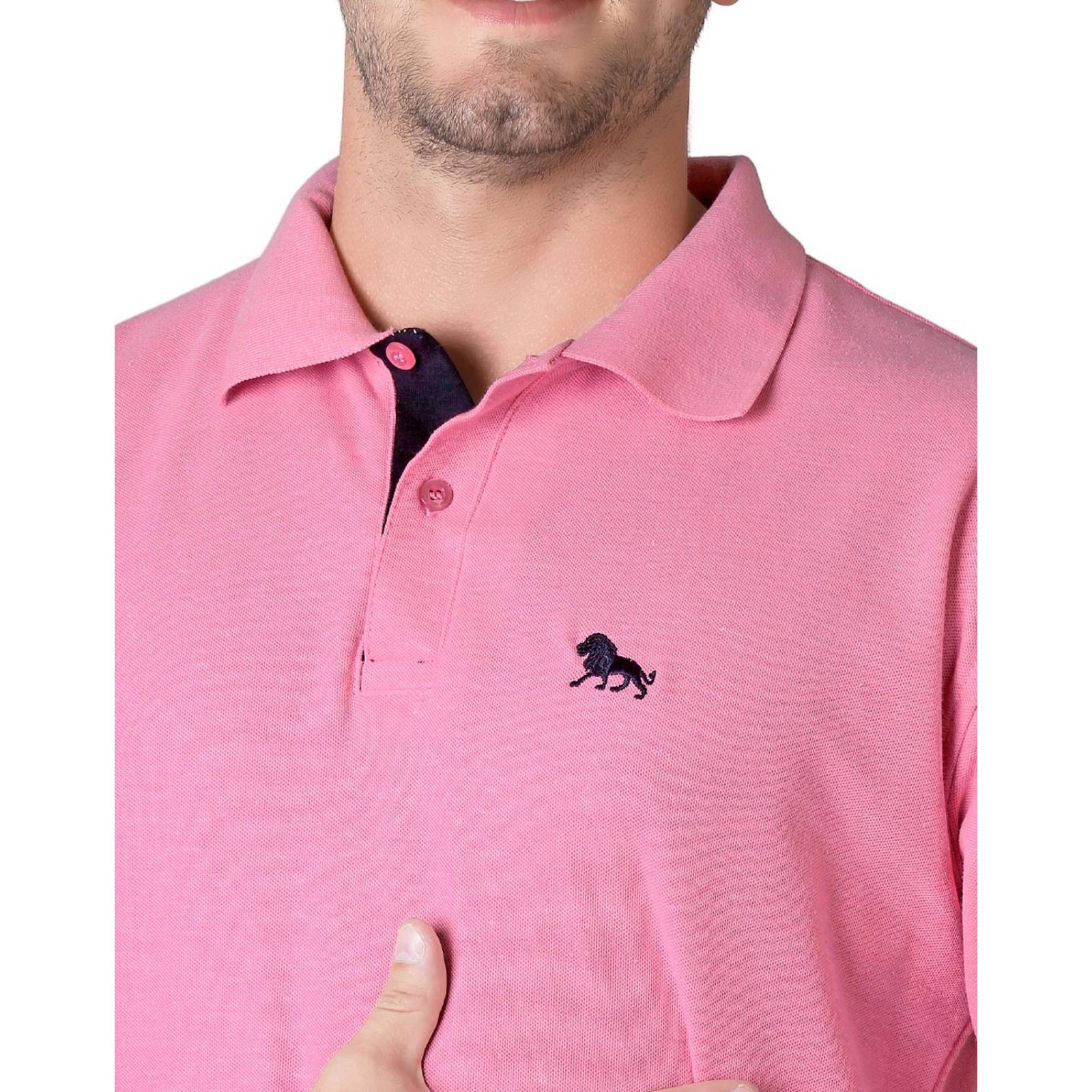 Playera Hombre Básico Polo Rosa Stfashion 52604613 