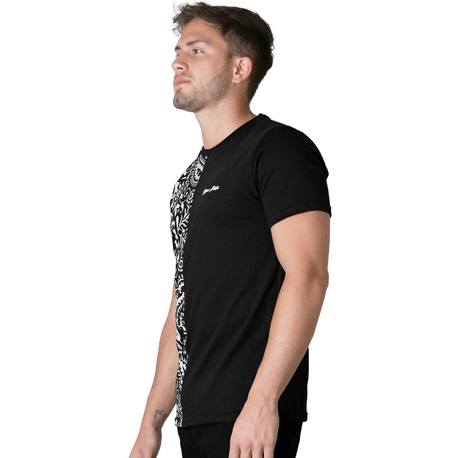 Playera Moda Camiseta Hombre Negro Silver Plate 60204600 