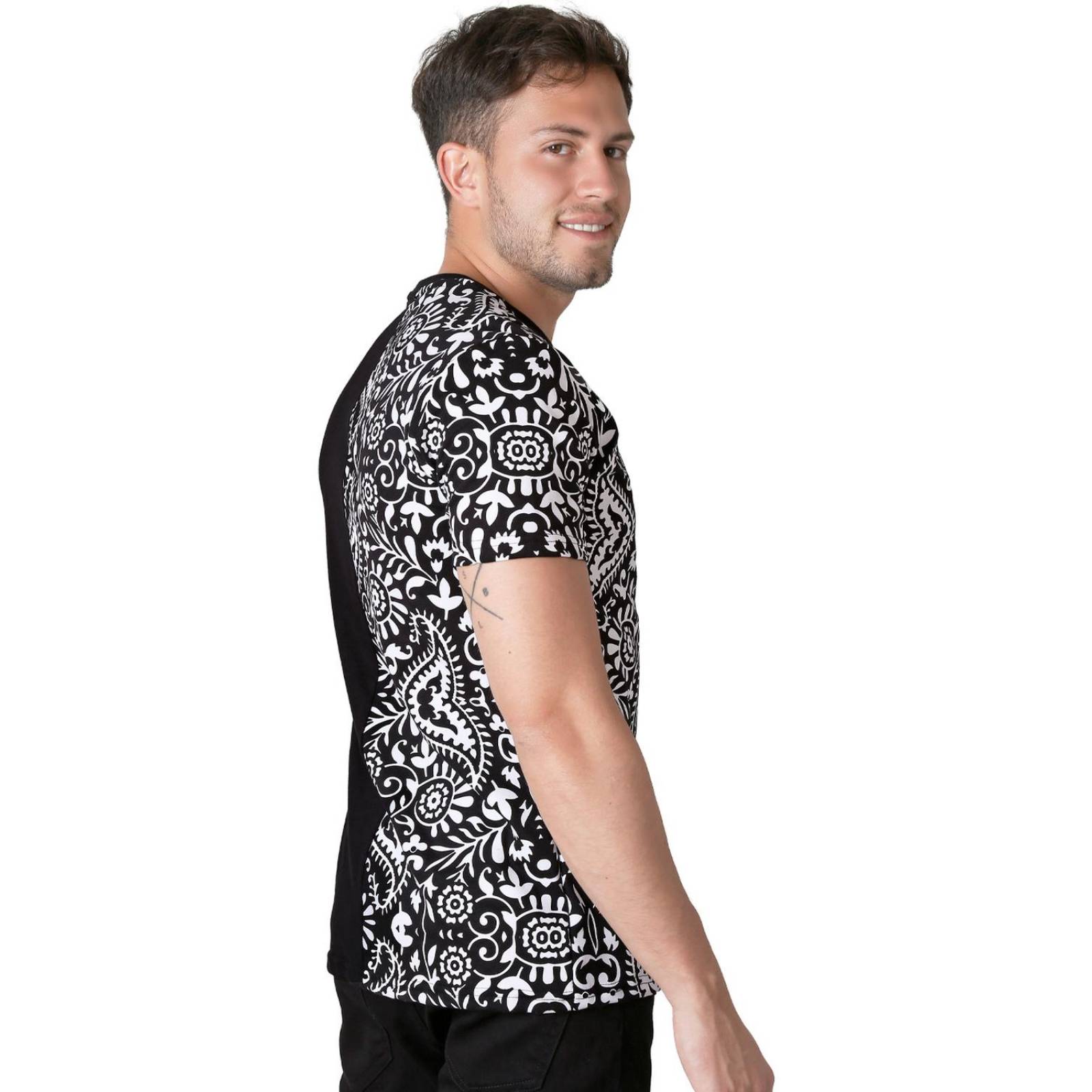 Playera Moda Camiseta Hombre Negro Silver Plate 60204600 