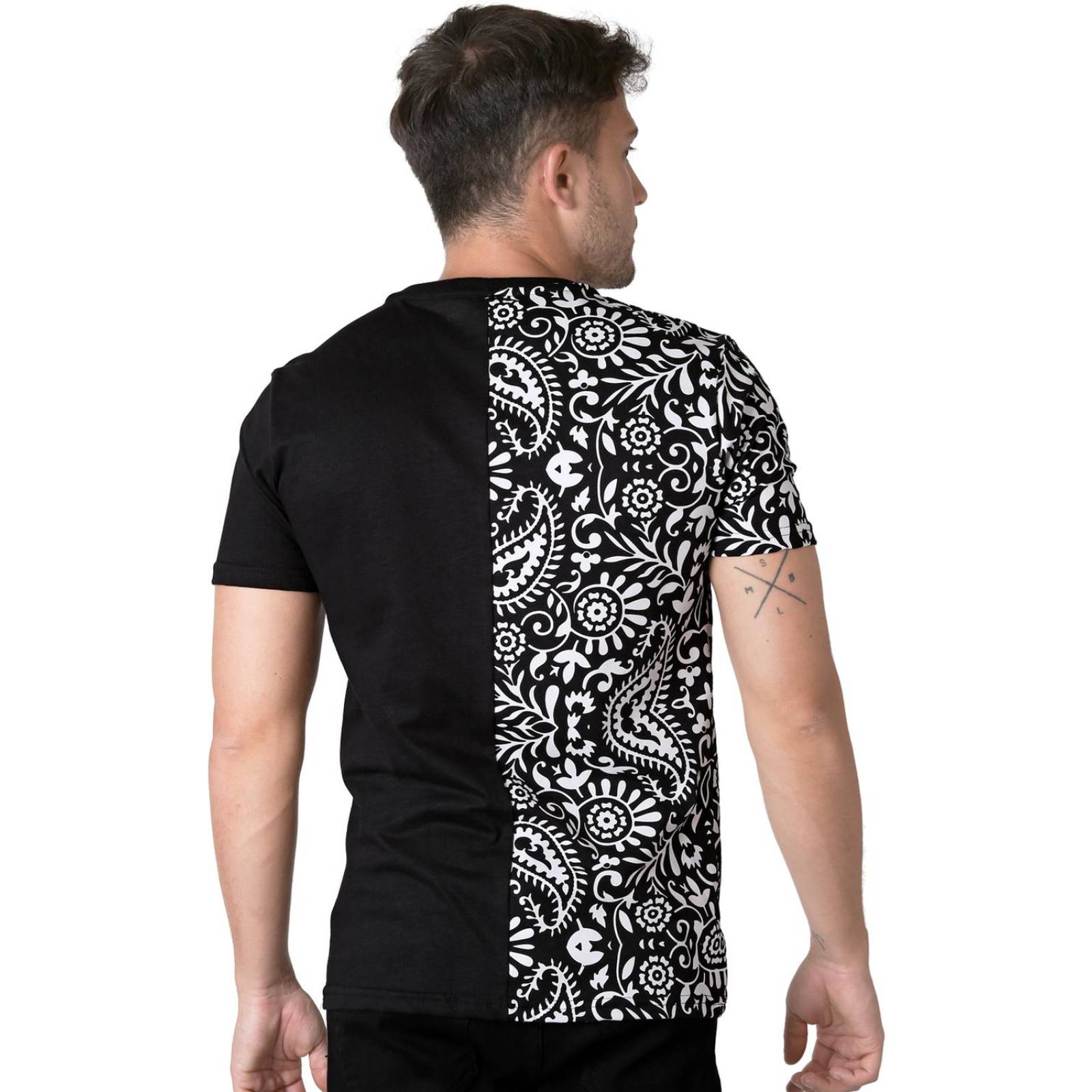 Playera Moda Camiseta Hombre Negro Silver Plate 60204600 