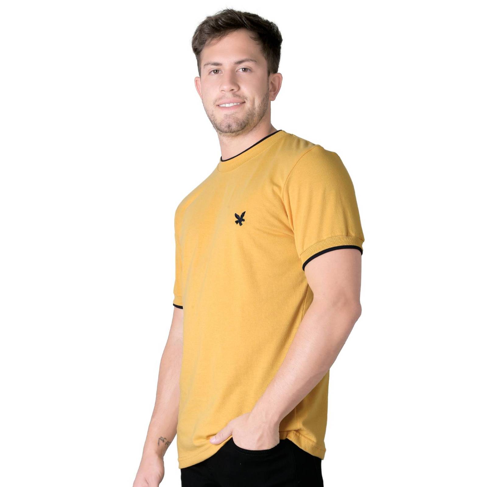 Playera Hombre Básico Camiseta Mostaza Stfashion 61704610 