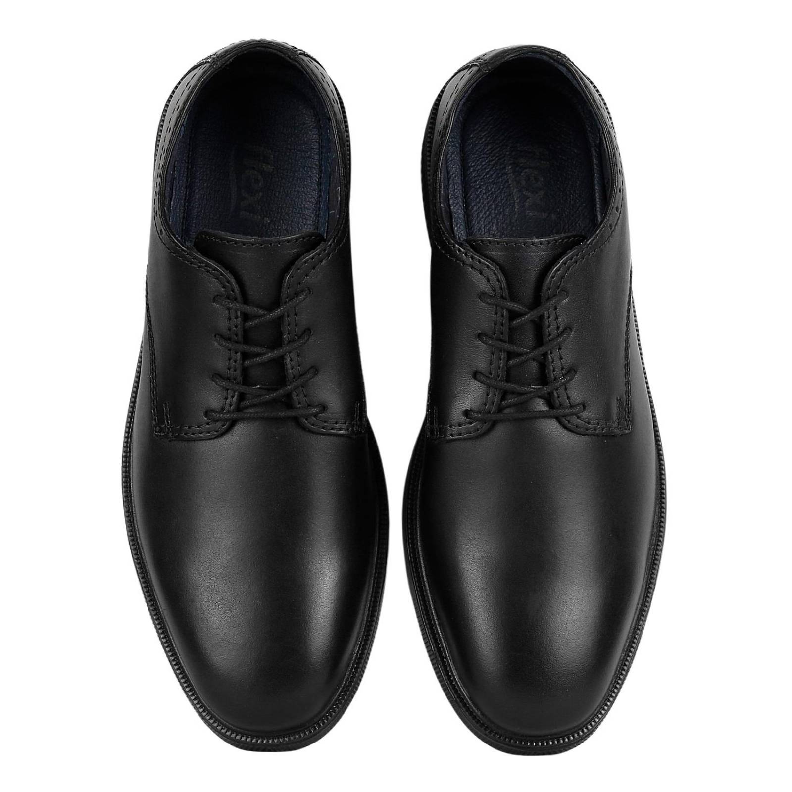 Zapato Vestir Piso Hombre Negro Piel Flexi 02503870 