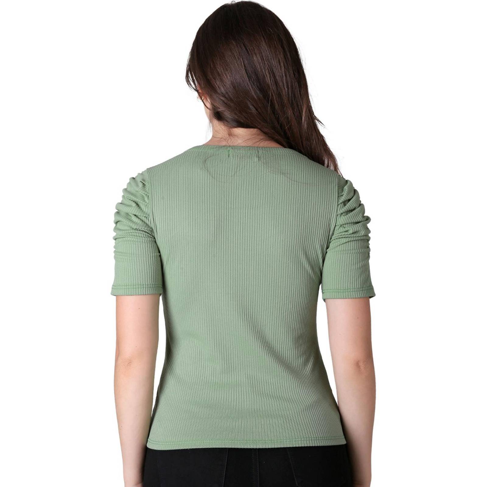 Playera Mujer Básico Camiseta Verde Stfashion 50004640 
