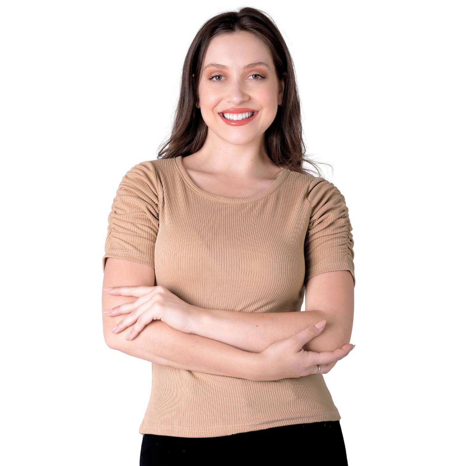 Playera Mujer Básico Camiseta Café Stfashion 50004639 