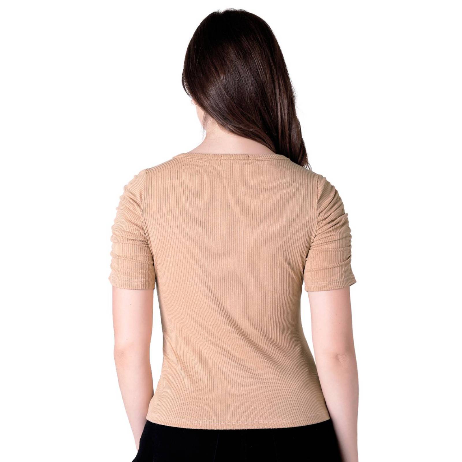 Playera Mujer Básico Camiseta Café Stfashion 50004639 