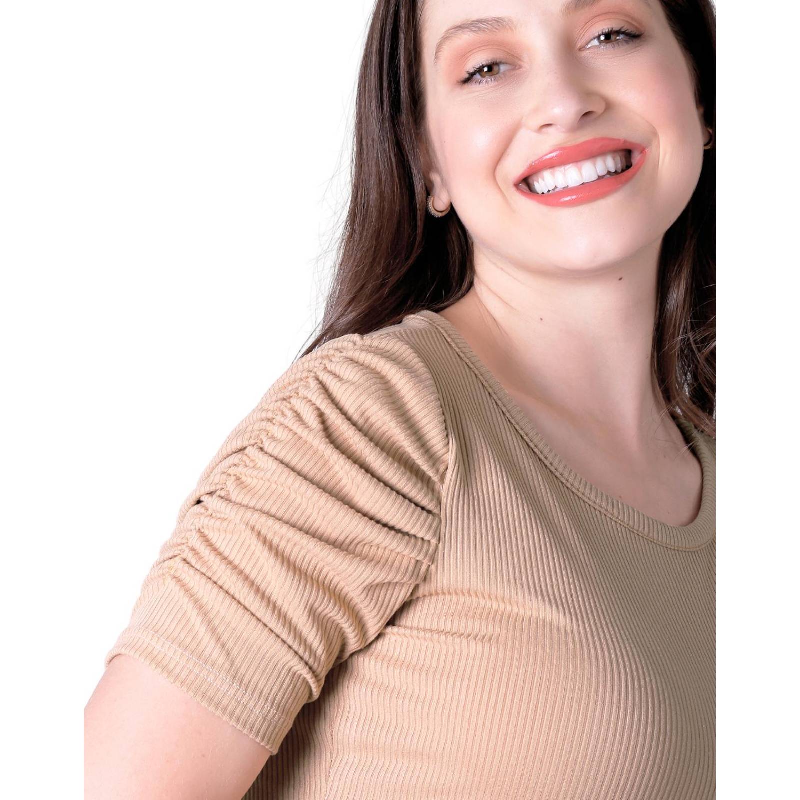 Playera Mujer Básico Camiseta Café Stfashion 50004639 