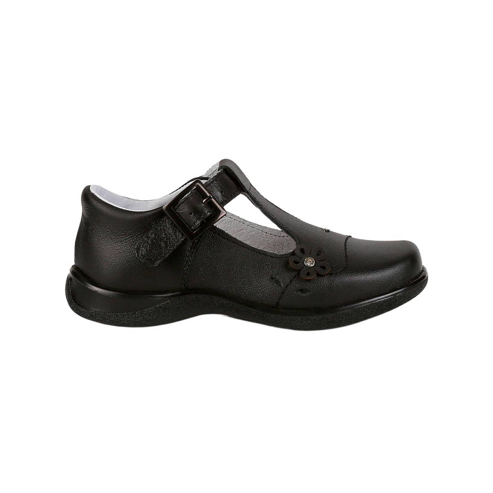 Zapato Niña Escolar Negro Piel Chicle Fresa 18803802 