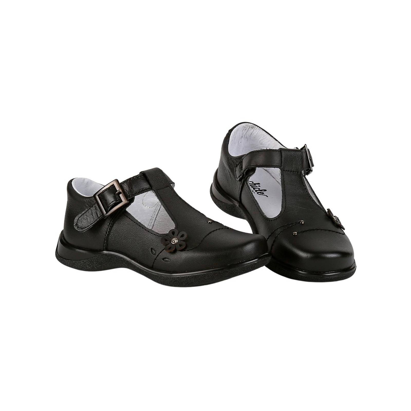 Zapato Niña Escolar Negro Piel Chicle Fresa 18803802 