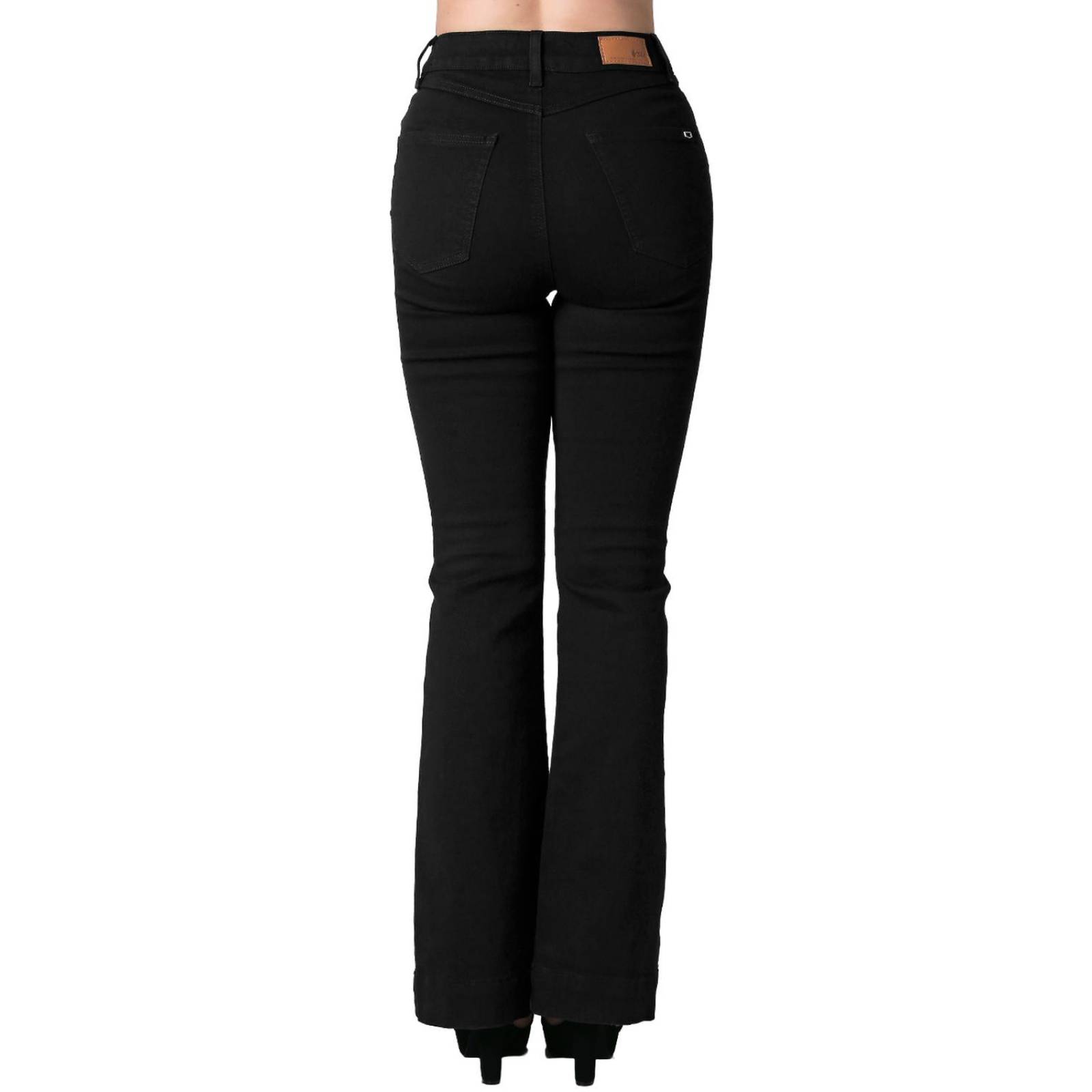 Jeans Mujer Moda Acampanado Negro Oggi 59104608 