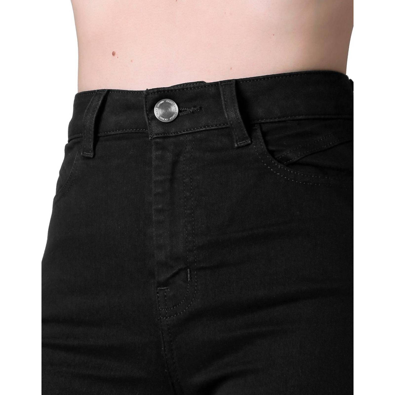 Jeans Mujer Moda Acampanado Negro Oggi 59104608 