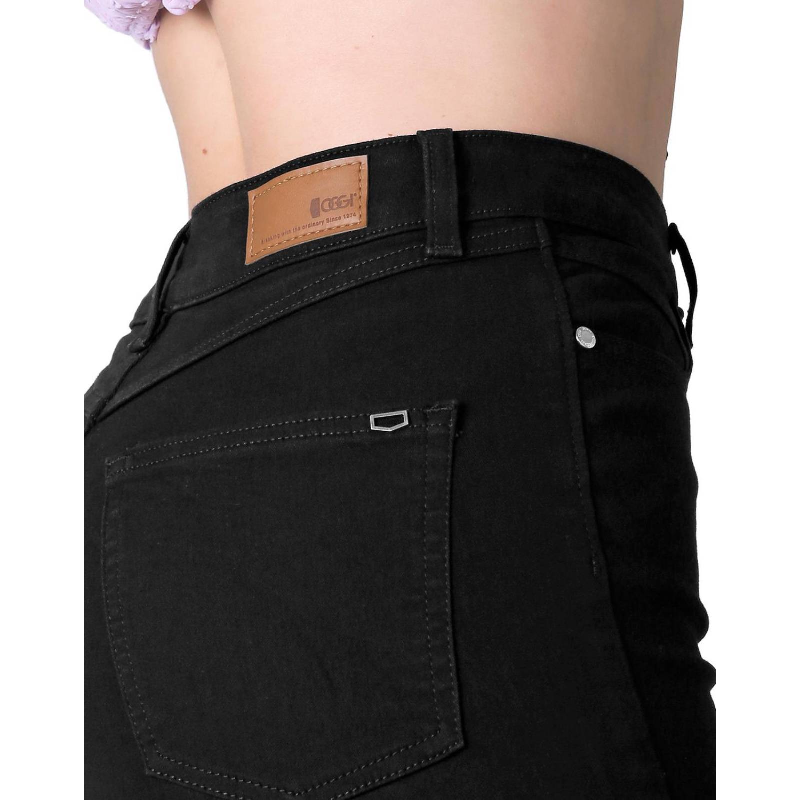 Jeans Mujer Moda Acampanado Negro Oggi 59104608 