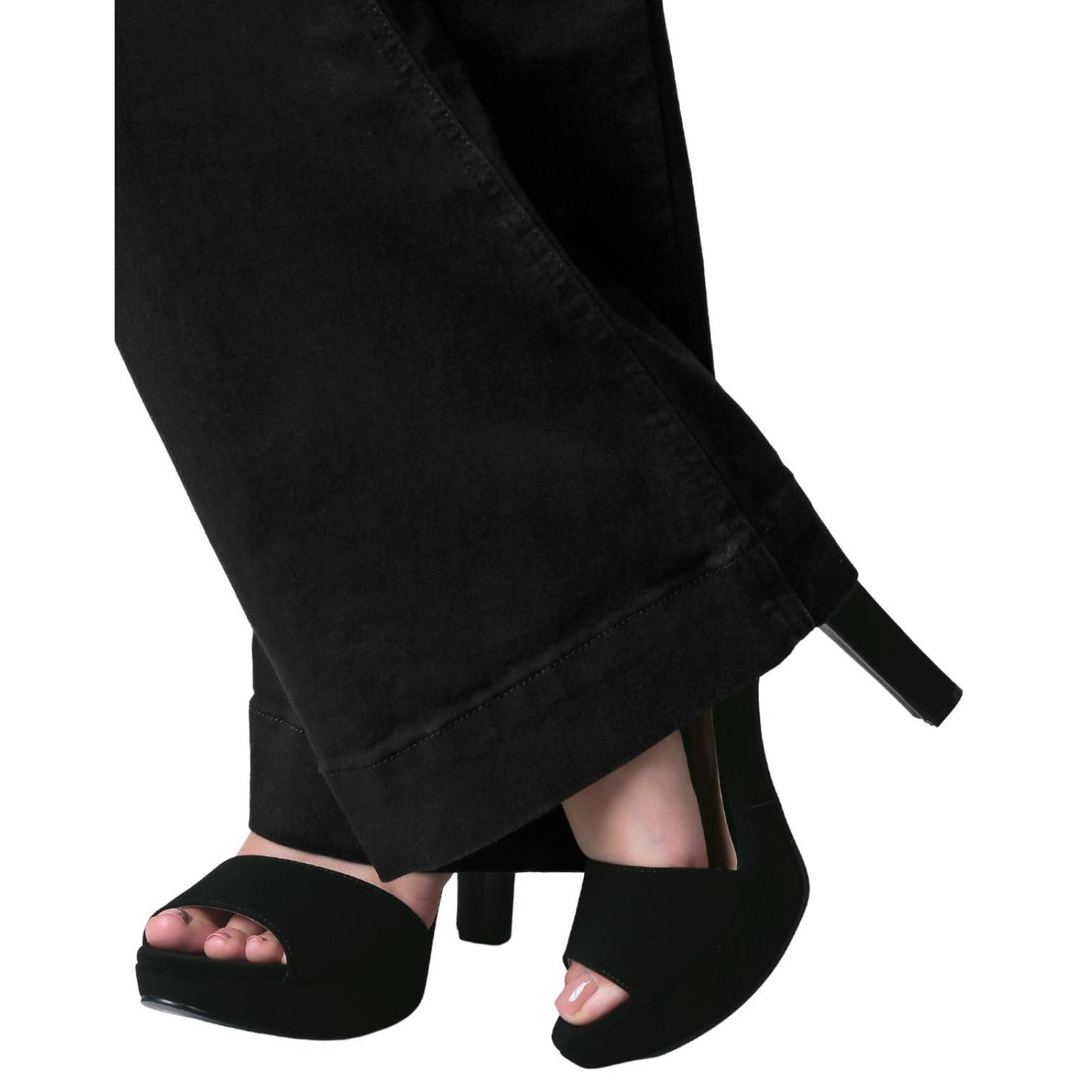 Jeans Mujer Moda Acampanado Negro Oggi 59104608 