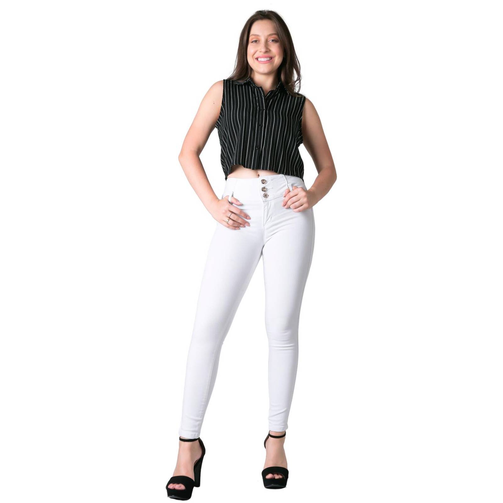 Jeans Moda Skinny Mujer Blanco Fergino 52904610 