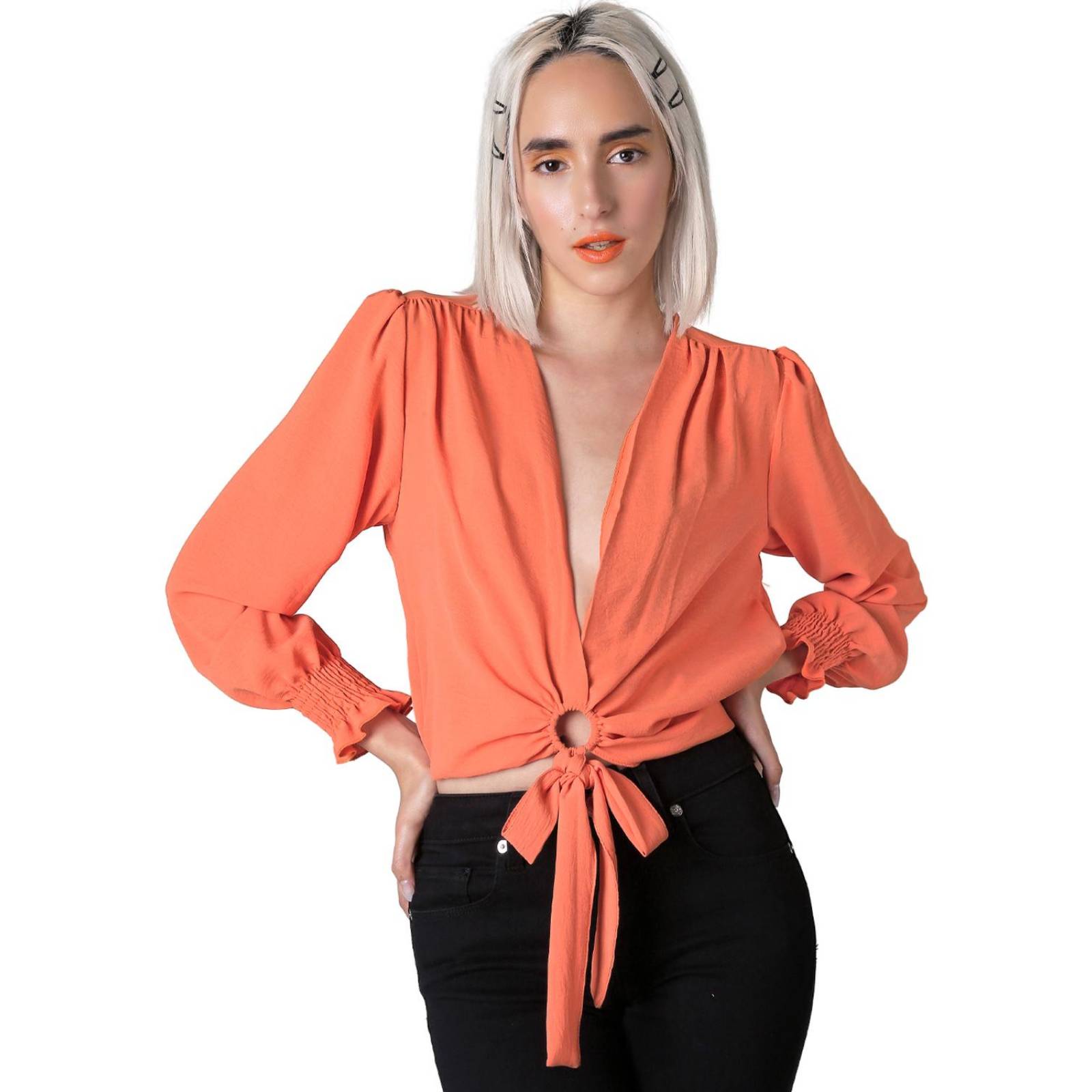 Blusas Naranja Mujer