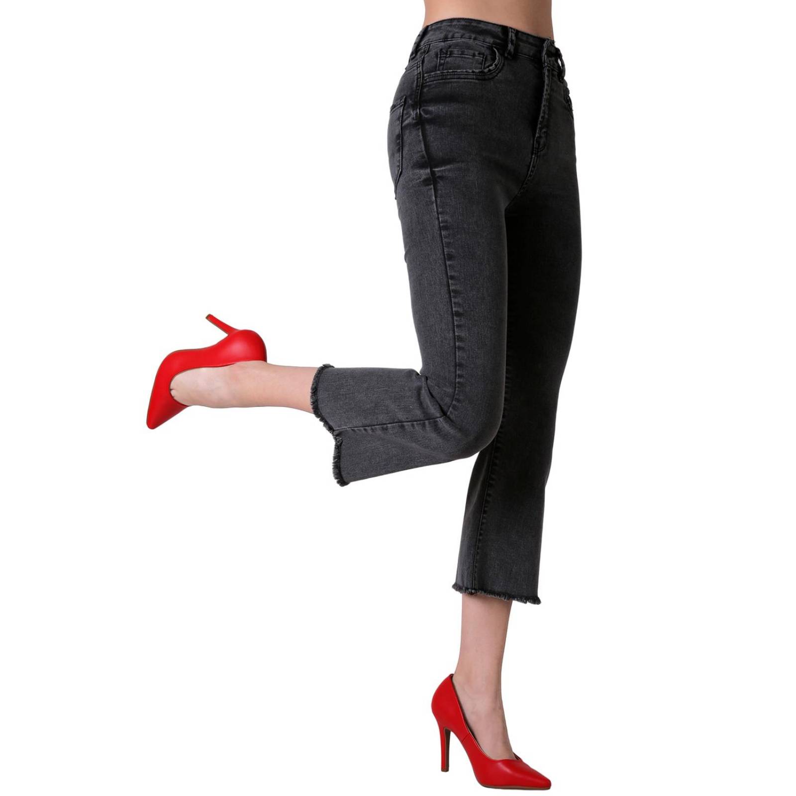 Jeans Moda Acampanado Mujer Gris Furor 62106442 