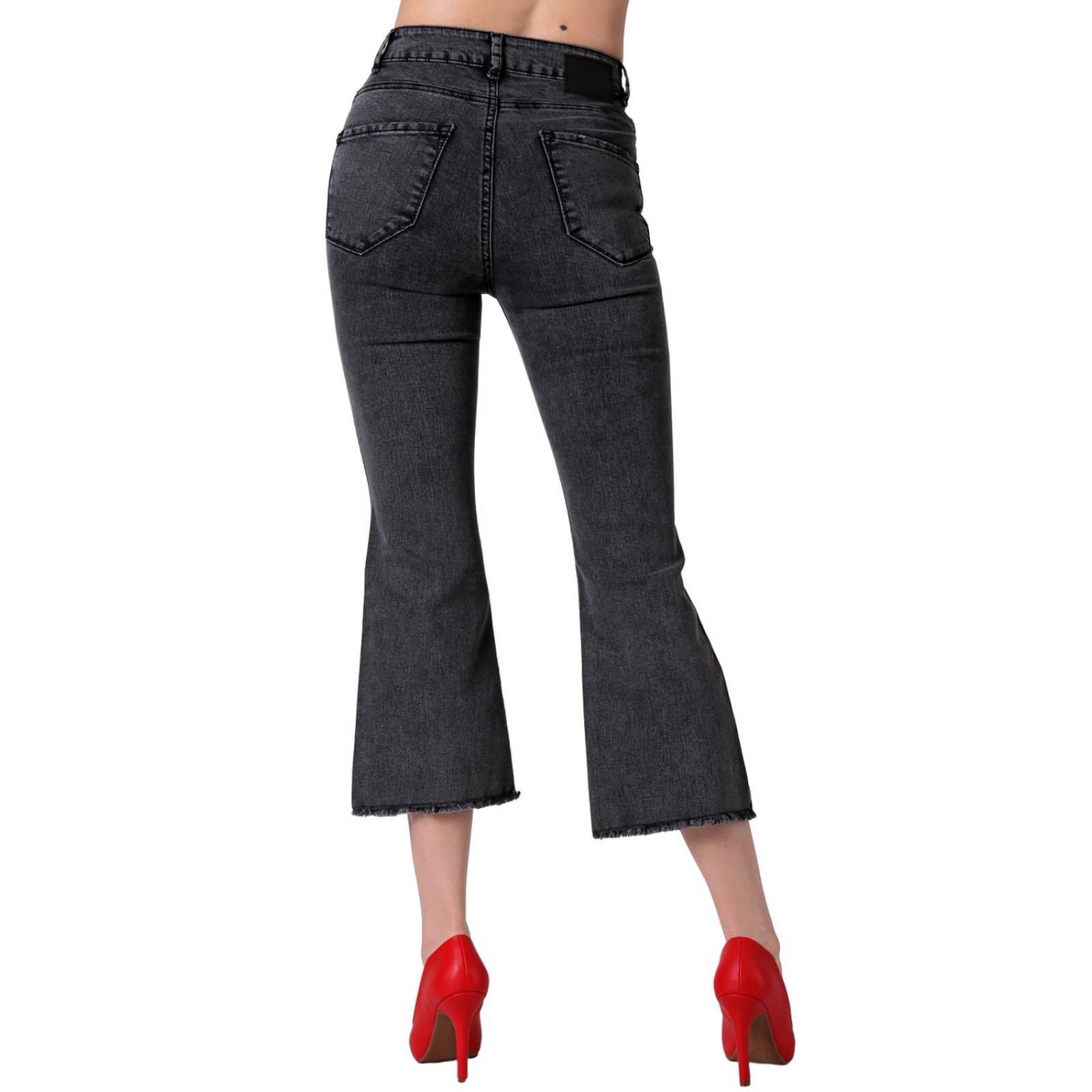 Jeans Moda Acampanado Mujer Gris Furor 62106442 