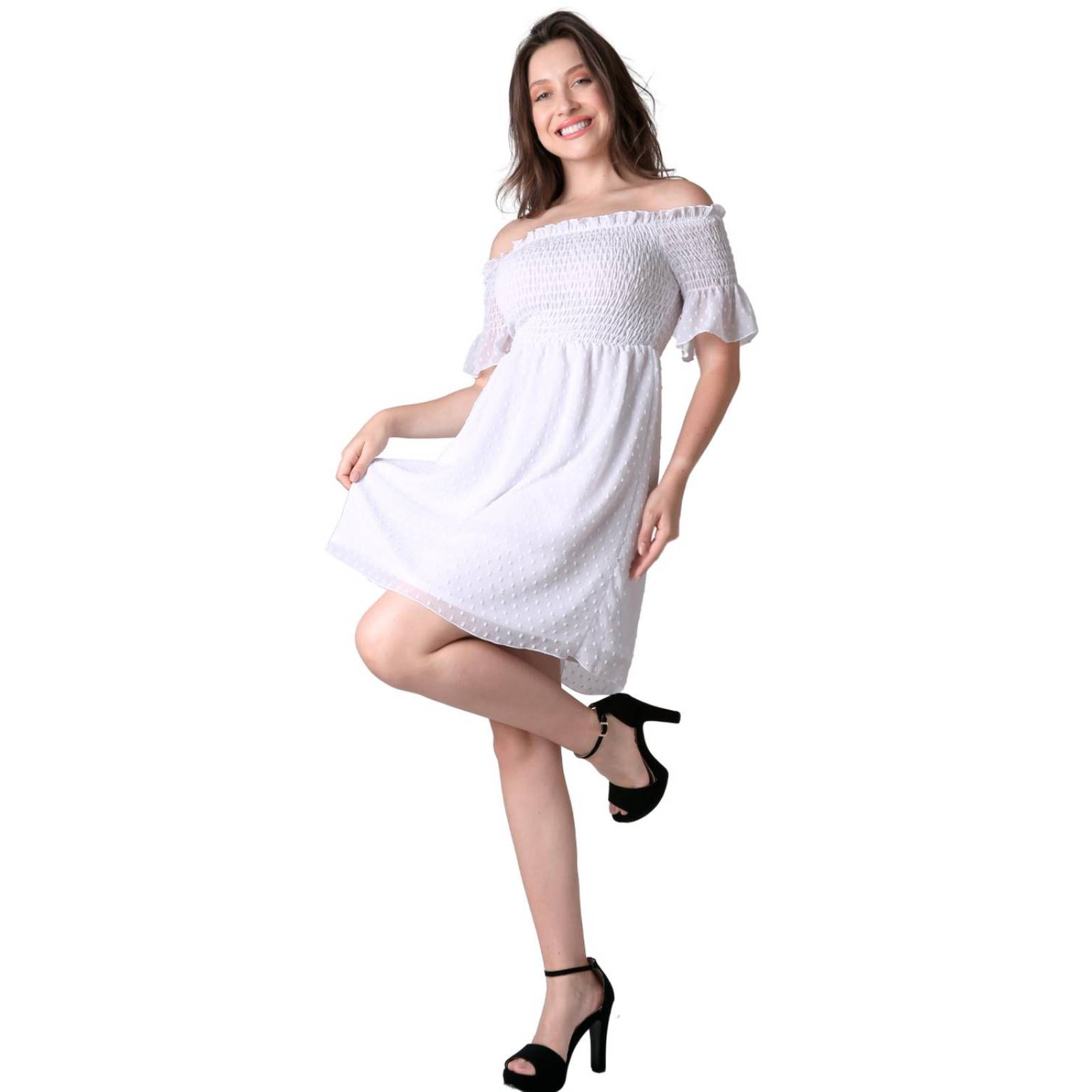 Vestido Mujer Casual Blanco Stfashion 64104775 .