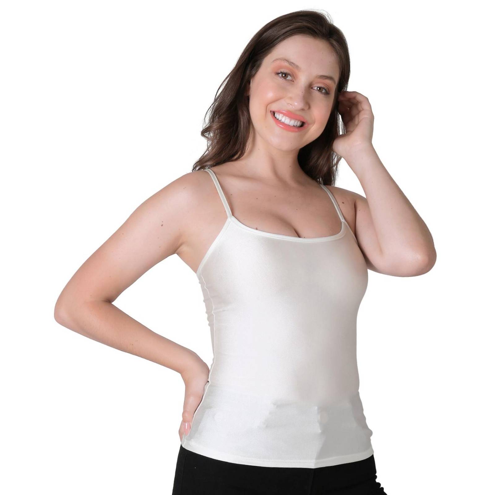 Playera Mujer Básico Top Blanco Stfashion 69704635 .