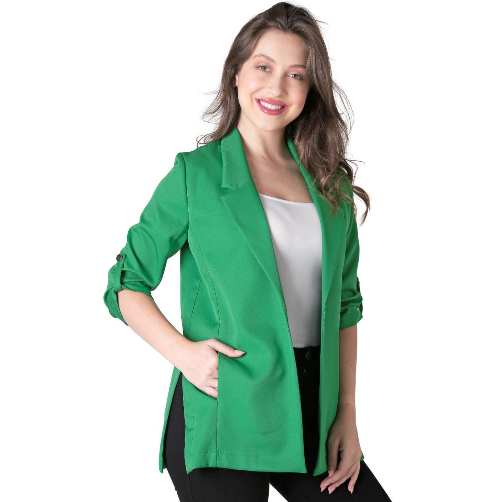 Saco Formal Blazer Mujer Verde Stfashion 79304602