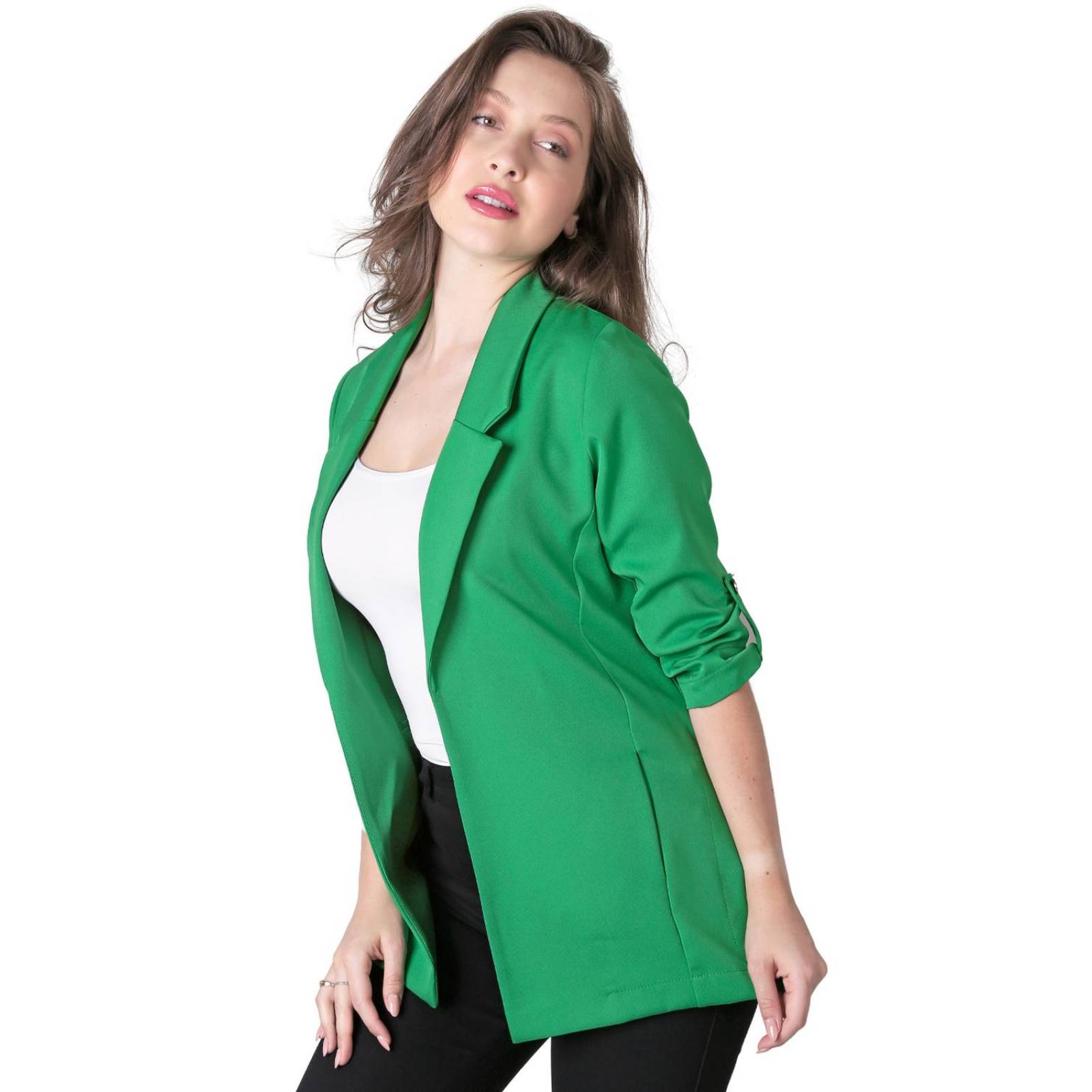 Saco Formal Blazer Mujer Verde Stfashion 79304602
