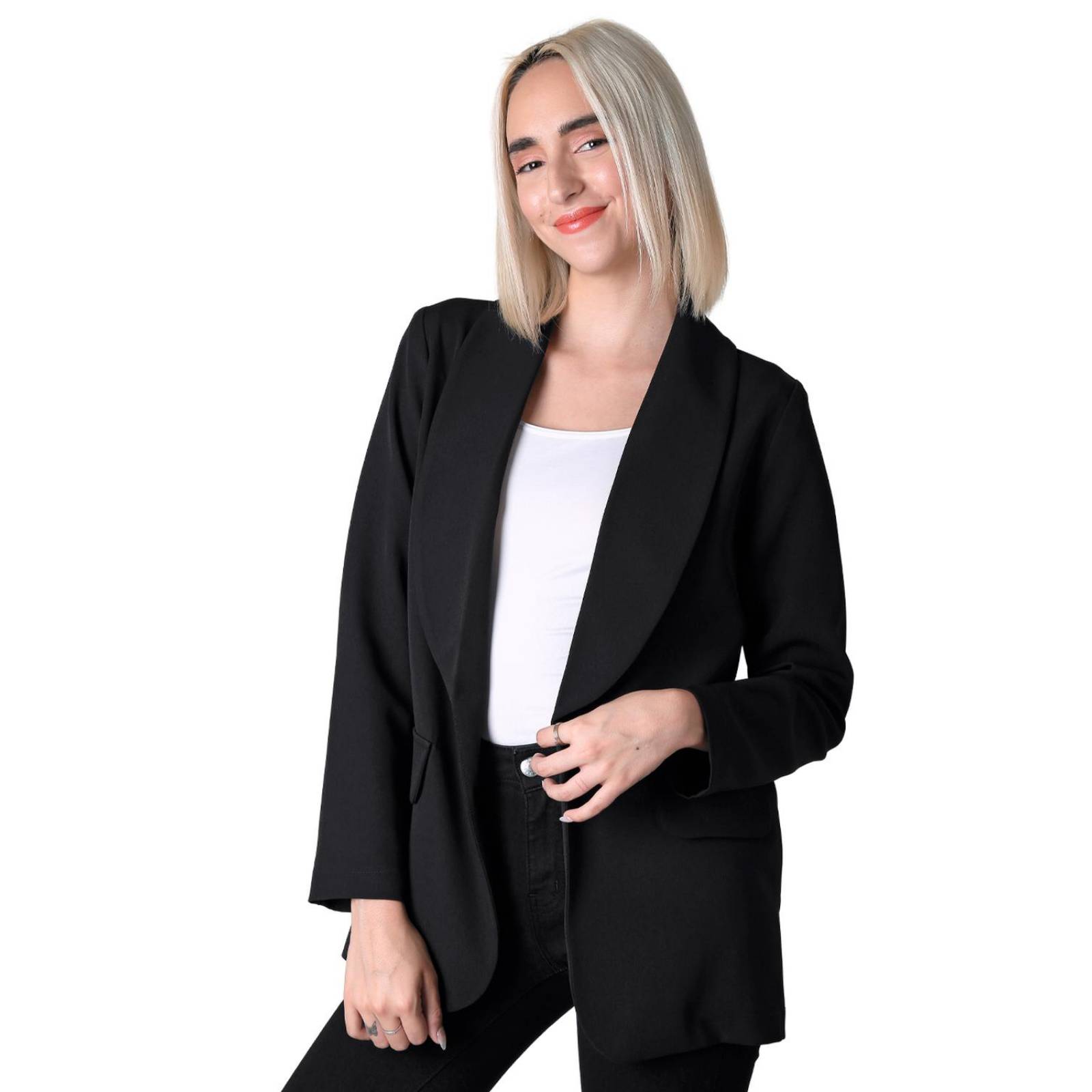 Saco Formal Blazer Mujer Negro Stfashion 72904623 
