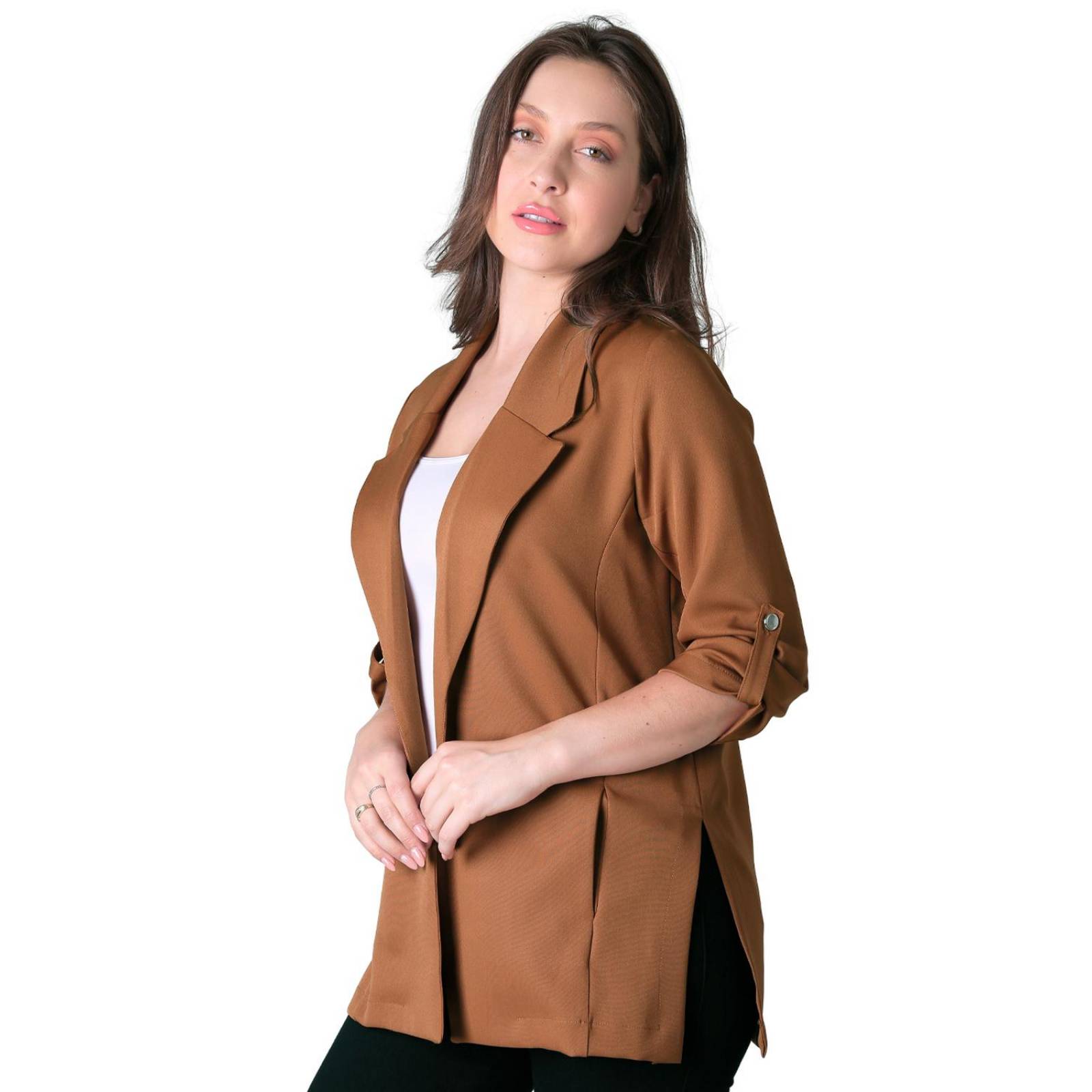 Saco Formal Blazer Mujer Café Stfashion 79304625 