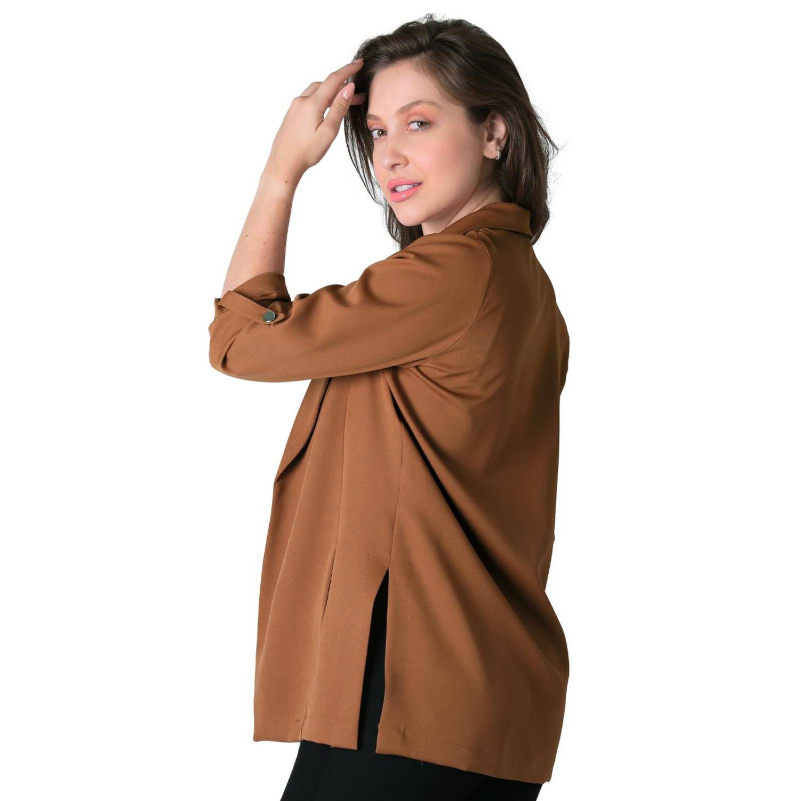 Saco Formal Blazer Mujer Café Stfashion 79304625 