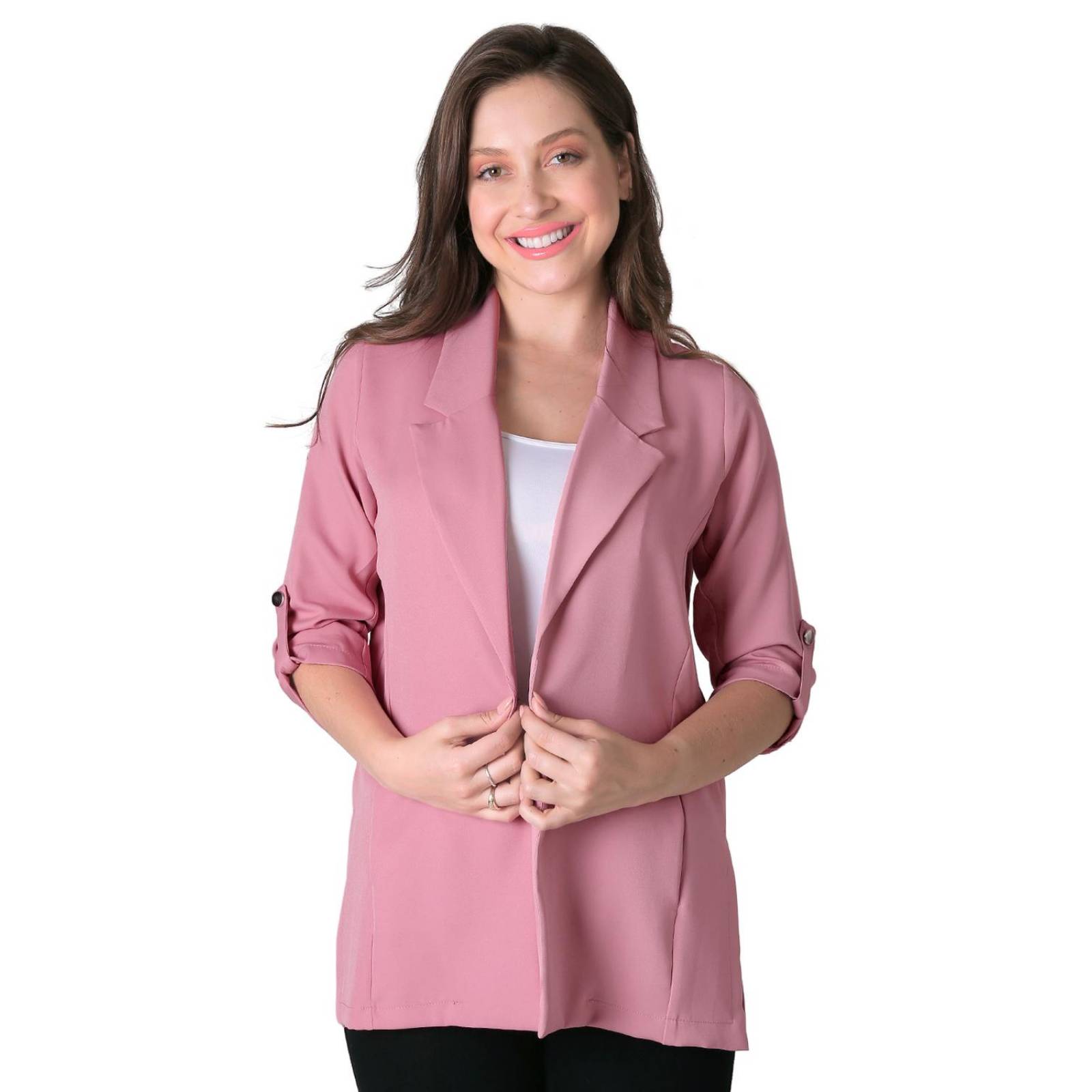 Saco Formal Blazer Mujer Rosa Stfashion 79304601 .