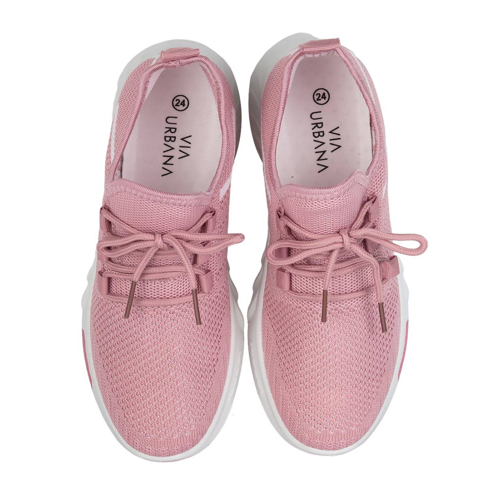 Tenis Deportivo Mujer Rosa Textil Via Urbana 06803812