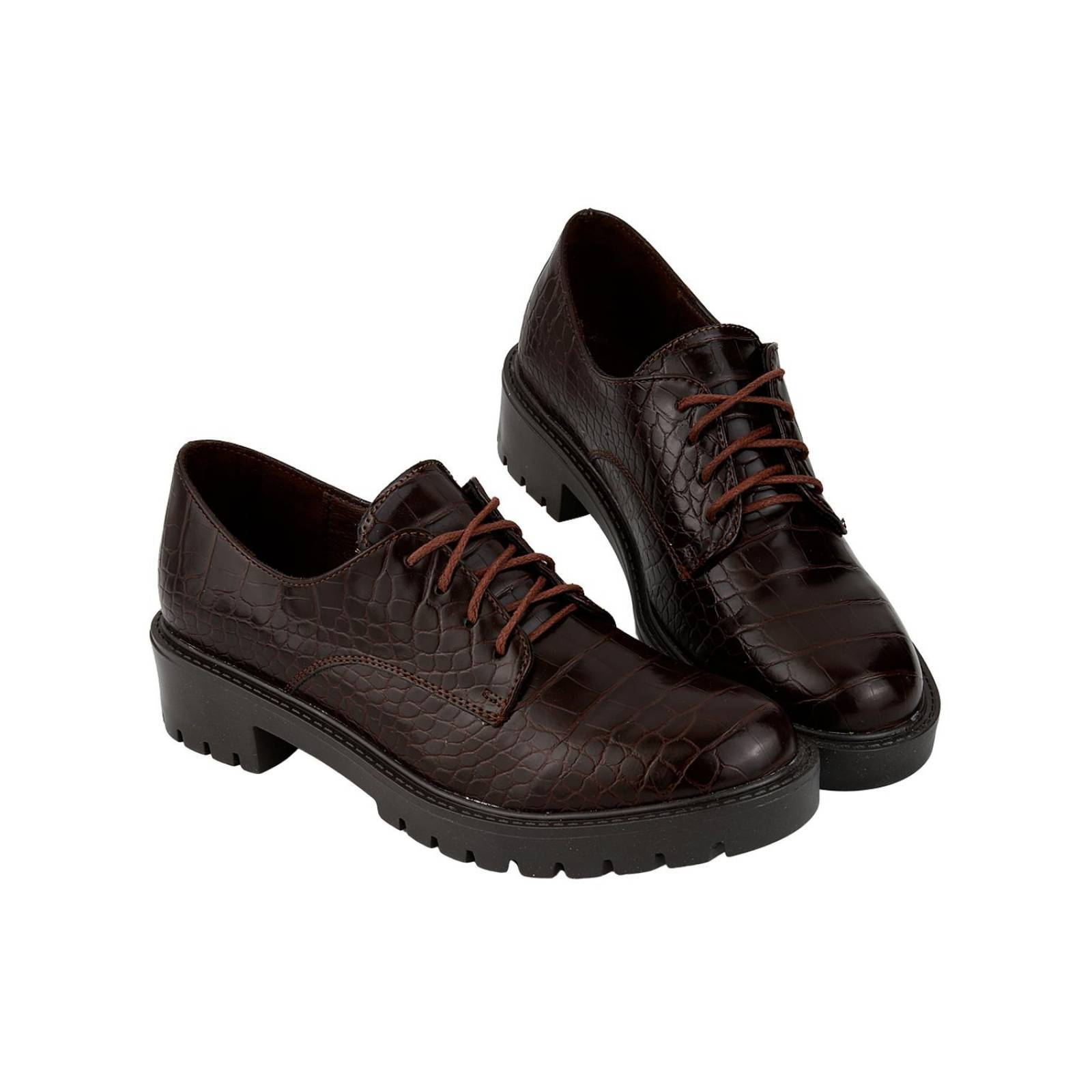 Zapato Mujer Oxford Casual Tacón Café Stfashion 09903801