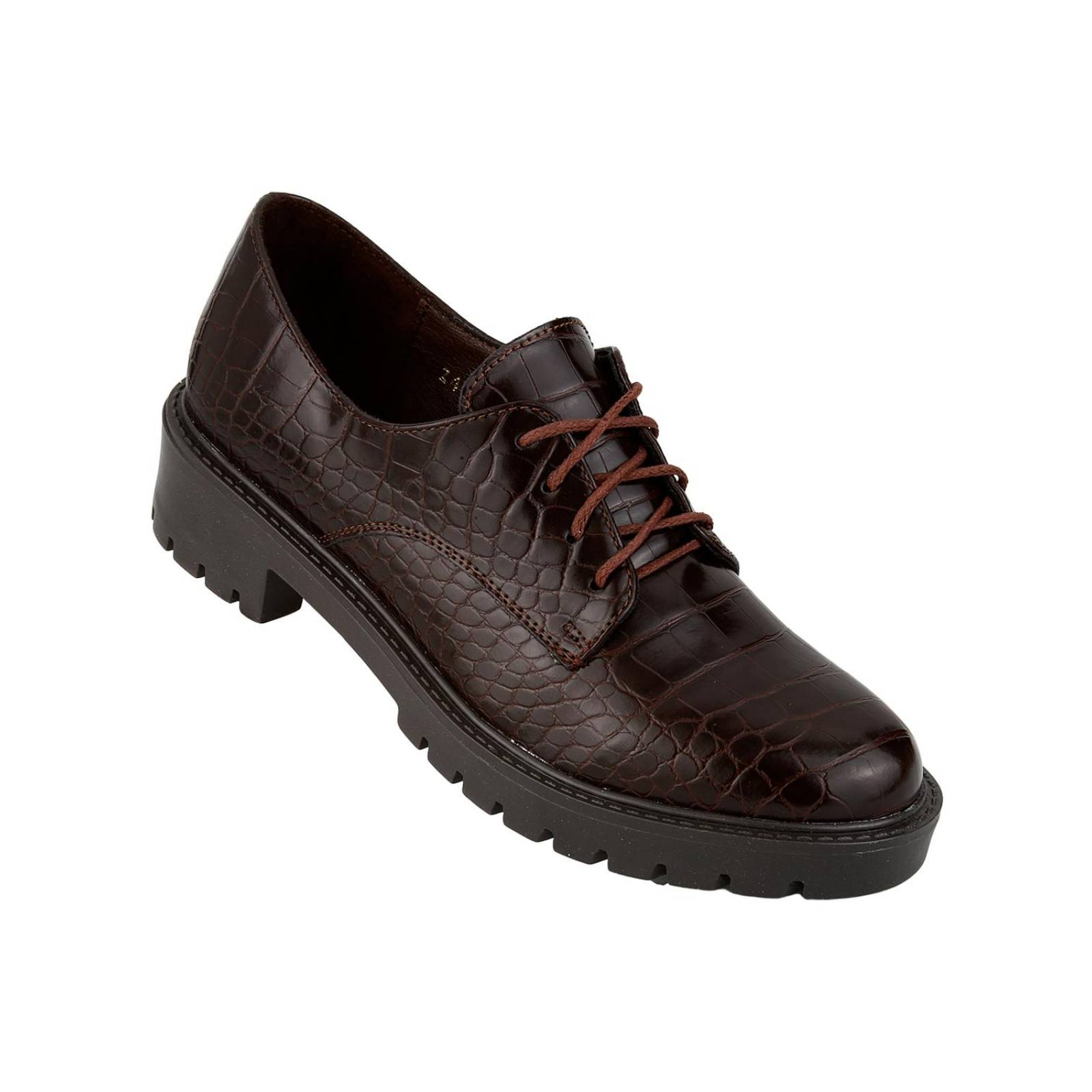 Zapato Mujer Oxford Casual Tacón Café Stfashion 09903801