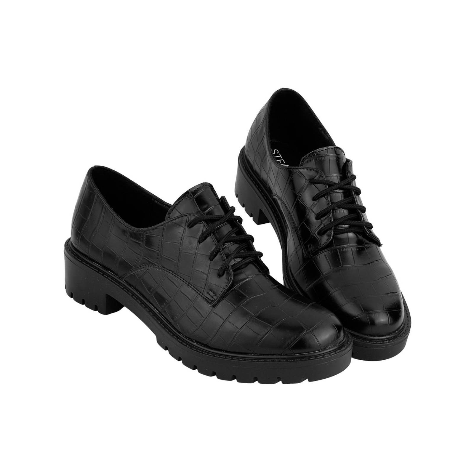 Zapato Mujer Oxford Vestir Tacón Negro Stfashion 09903800 