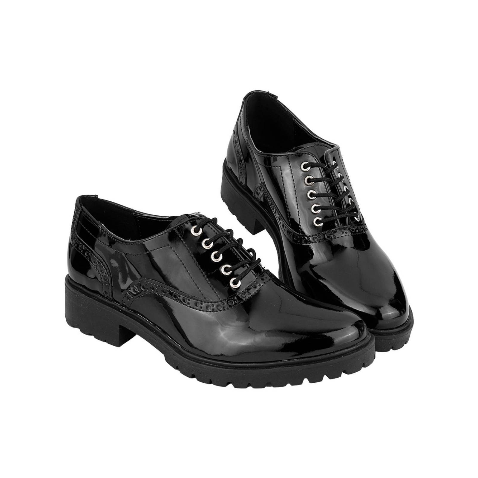 Zapato Mujer Oxford Vestir Tacón Negro Stfashion 12103801 
