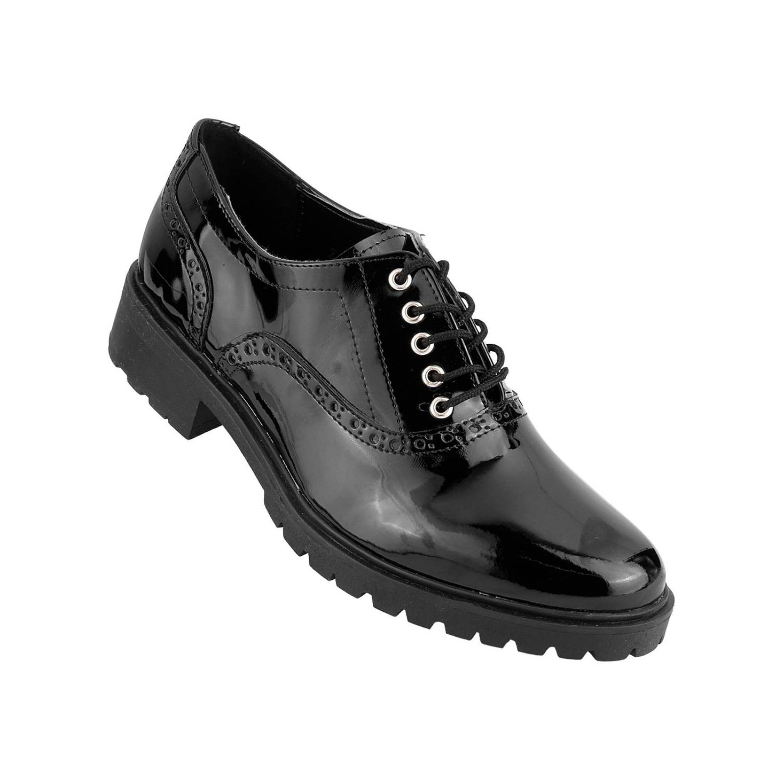 Zapato Mujer Oxford Vestir Tacón Negro Stfashion 12103801 