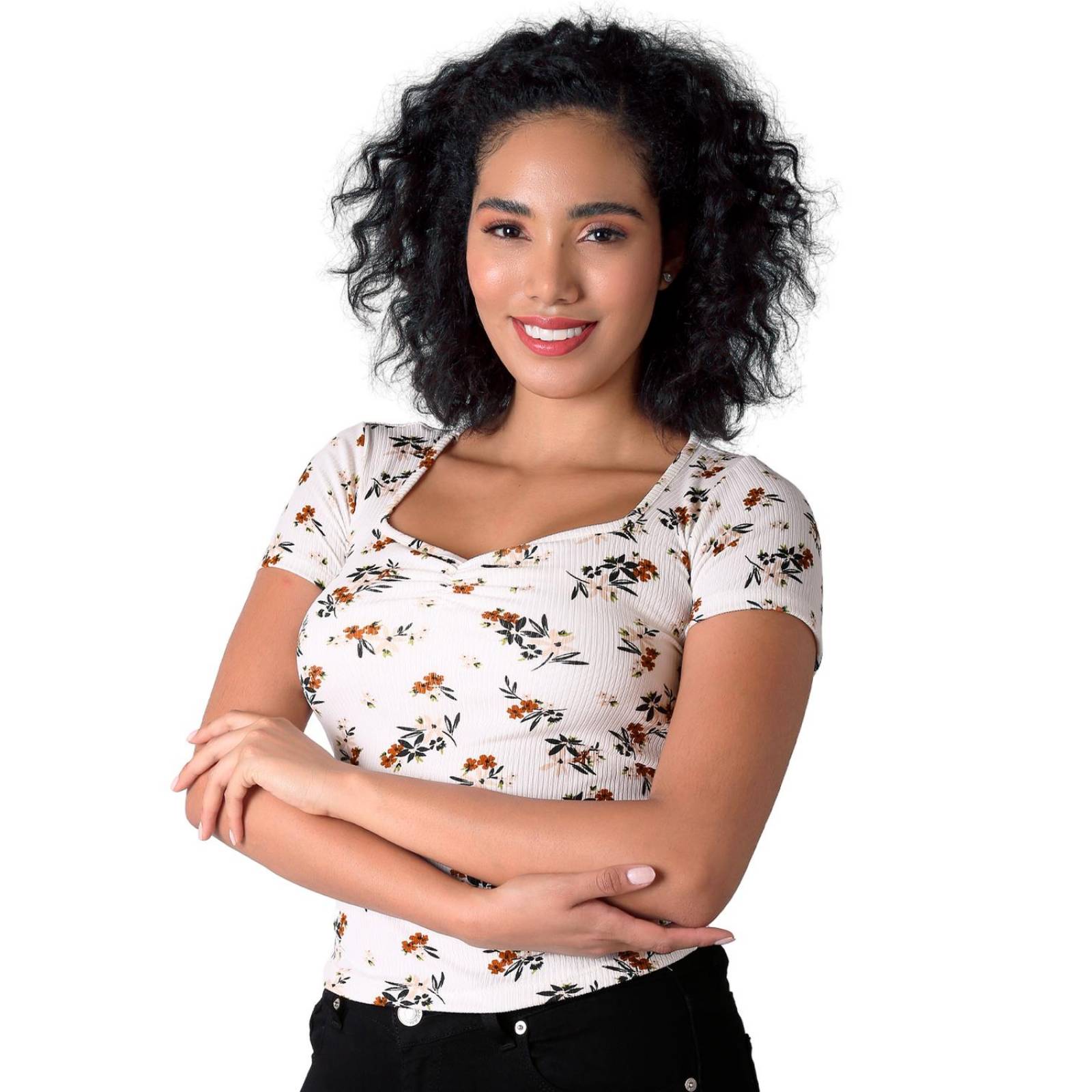 Playera Mujer Moda Camiseta Crema Stfashion 50904699 