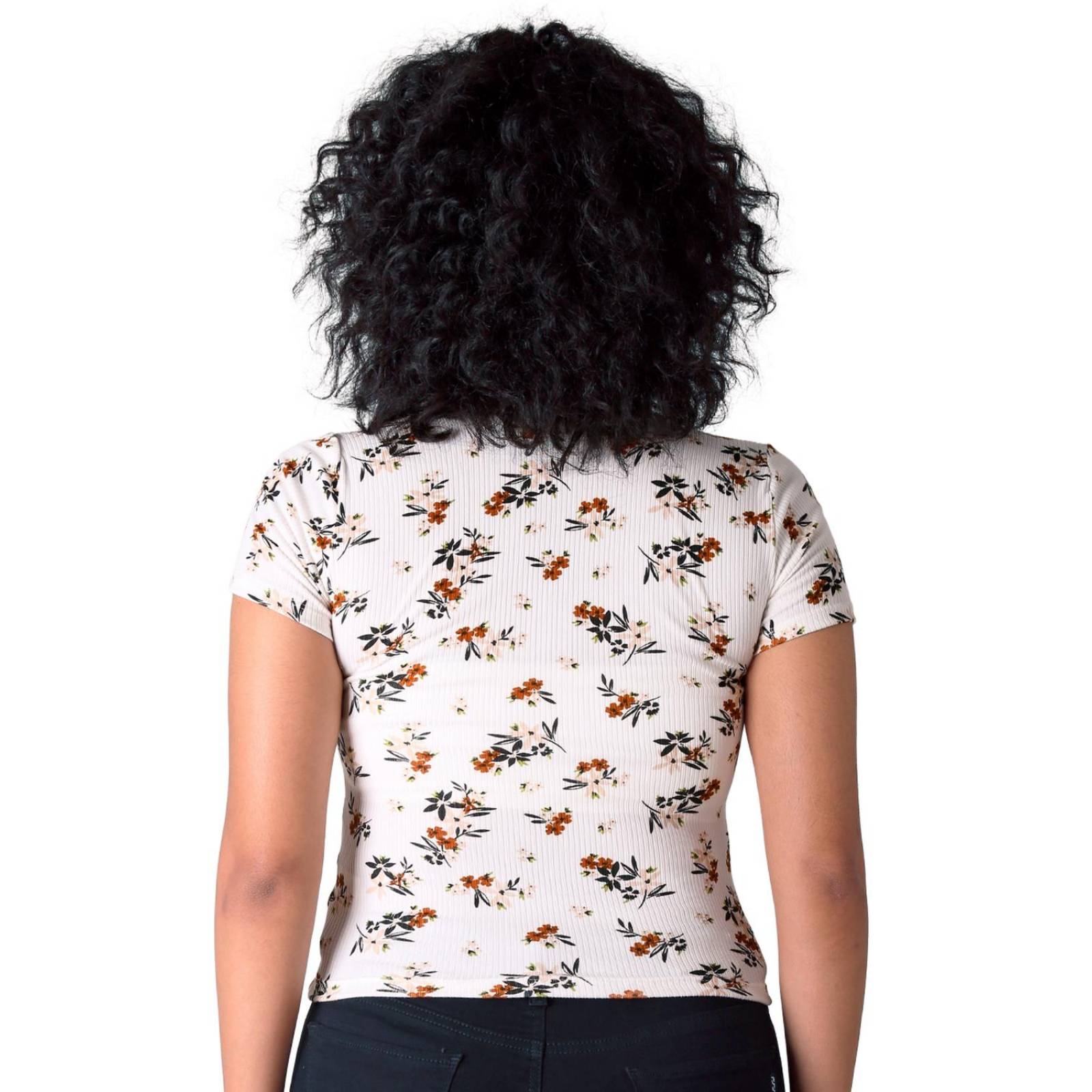 Playera Mujer Moda Camiseta Crema Stfashion 50904699 