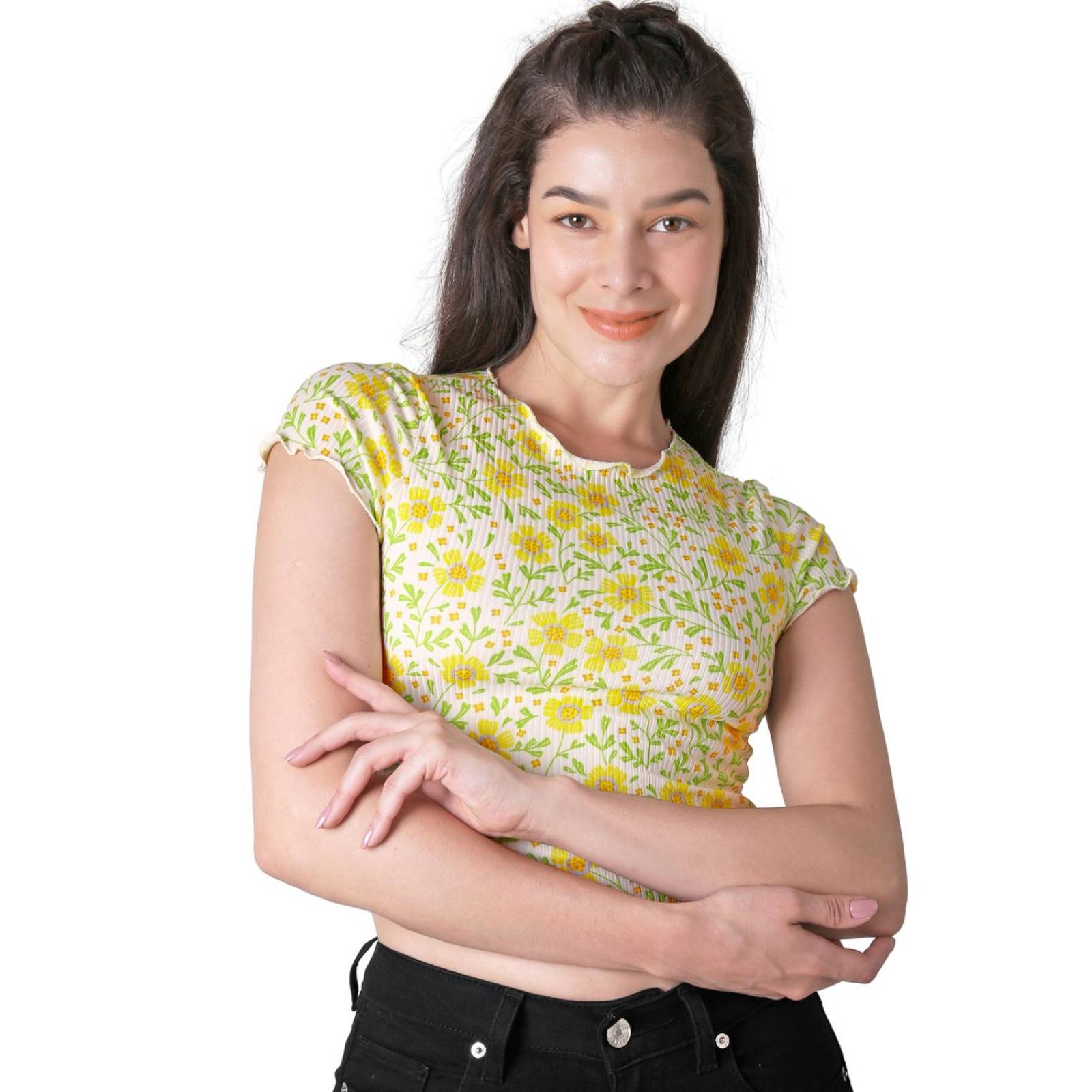 Playera Mujer Moda Camiseta Amarillo Stfashion 72604709 .
