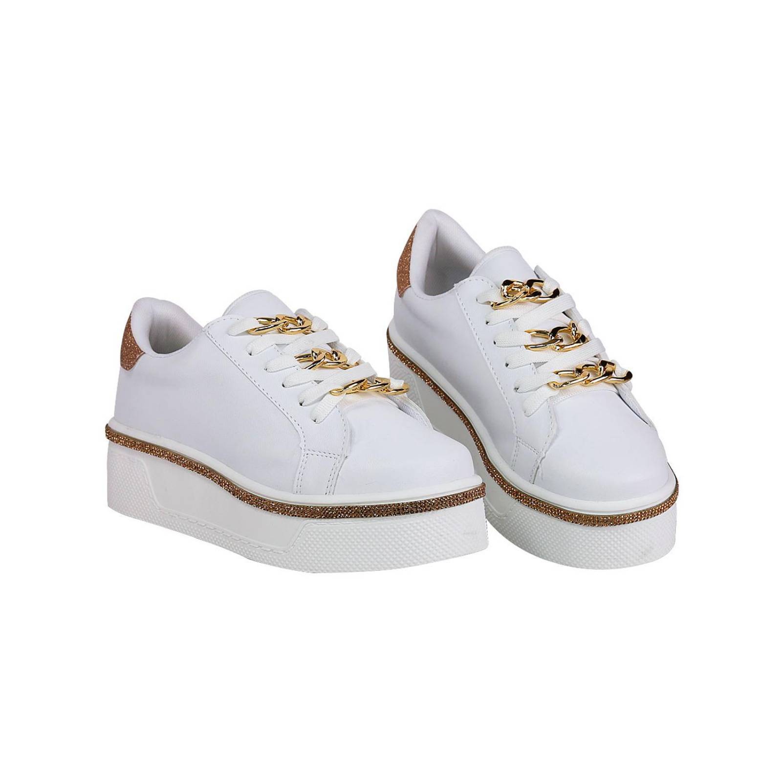 Tenis Mujer Casual Plataforma Blanco Stfashion 16903906 