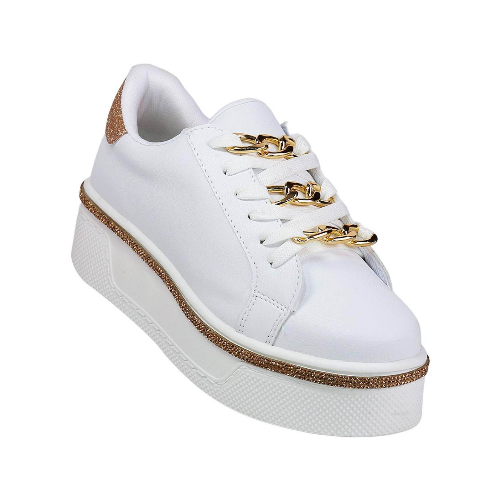 Tenis Mujer Casual Plataforma Blanco Stfashion 16903906 