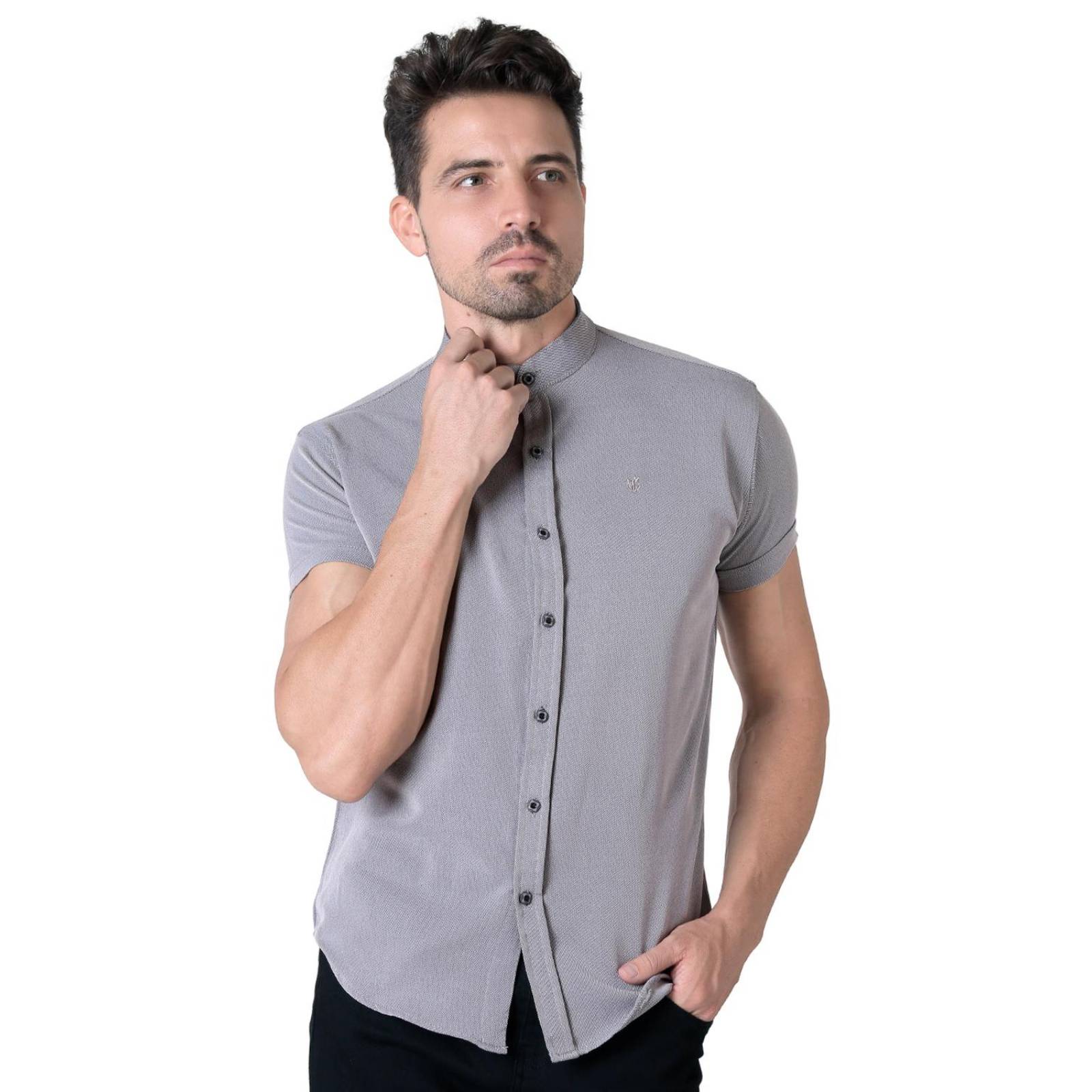 Camisa Hombre Casual Slim Gris Stfashion 50504623 