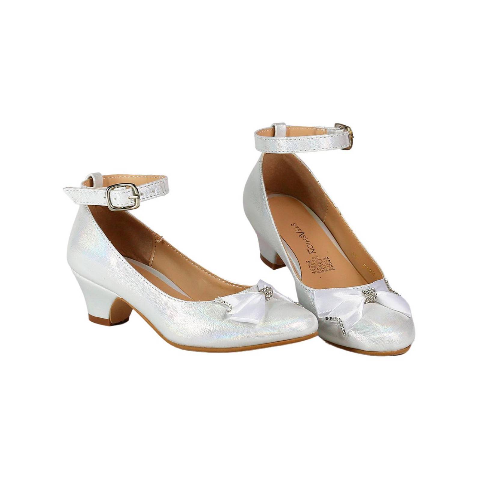 Zapato Niña Casual Tacón Blanco Stfashion 06203903 