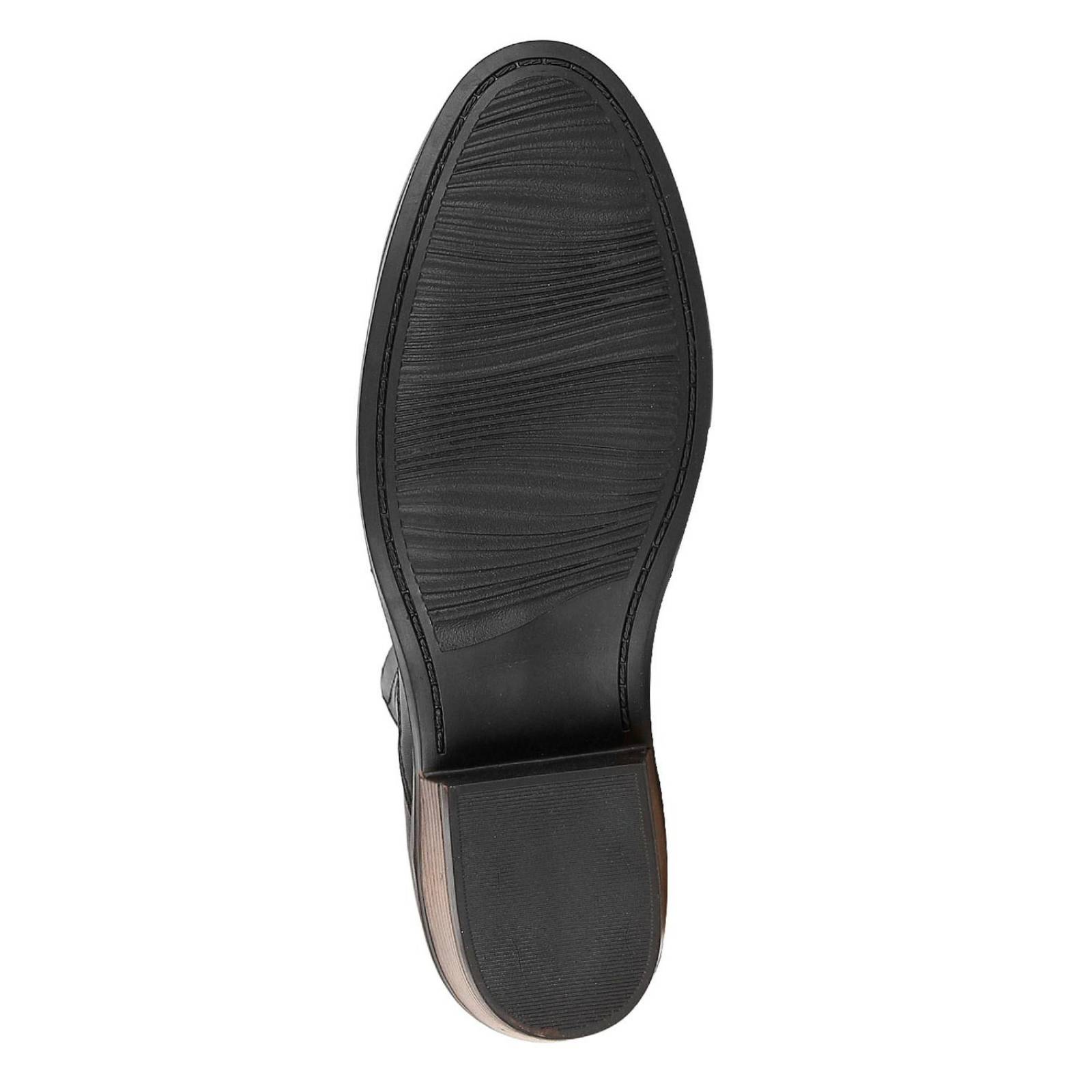 Botin Casual Tacon Mujer Negro Tacto Piel Signos 00603901 