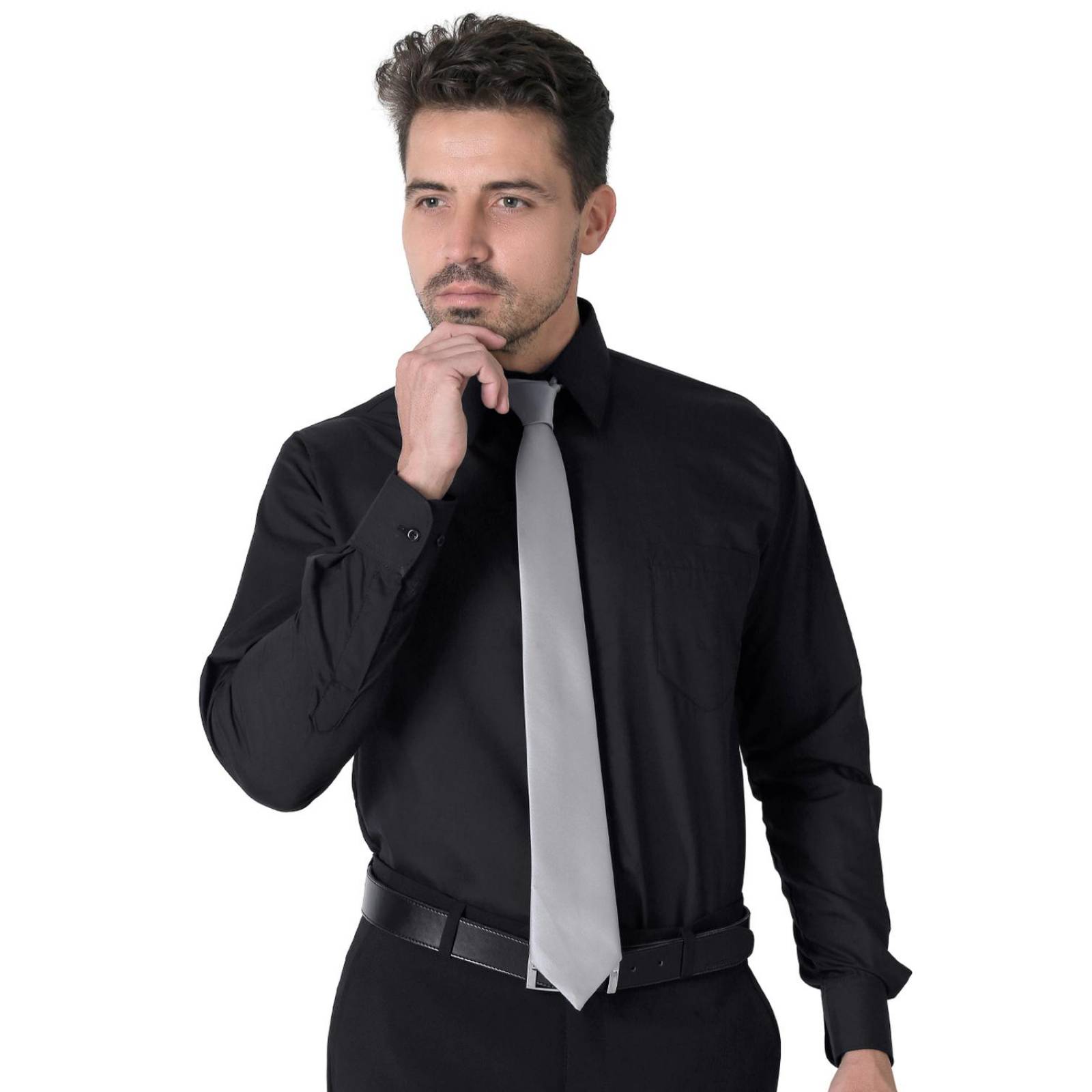 Camisa Hombre Vestir Regular Negro Lavin 54104601