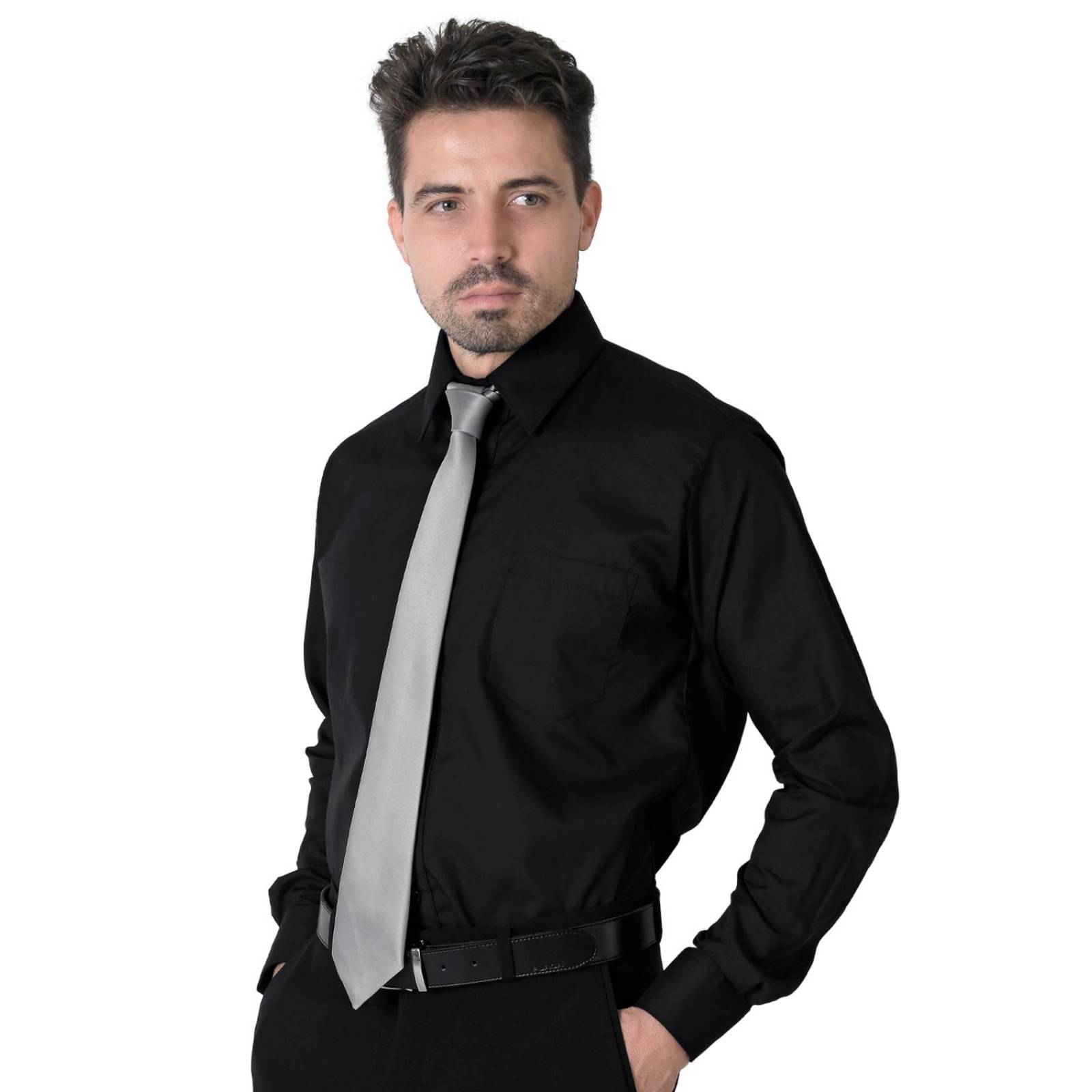 Camisa Hombre Vestir Regular Negro Lavin 54104601