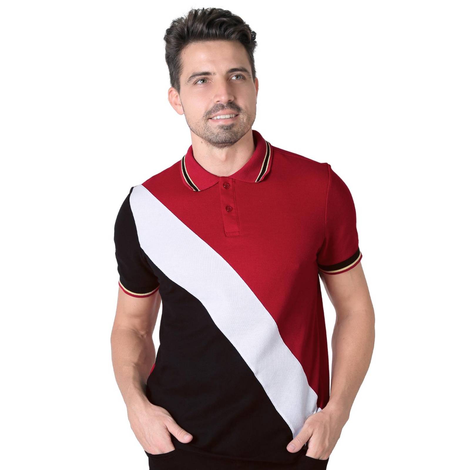 Playera Hombre Moda Polo Rojo Stfashion 71604639 