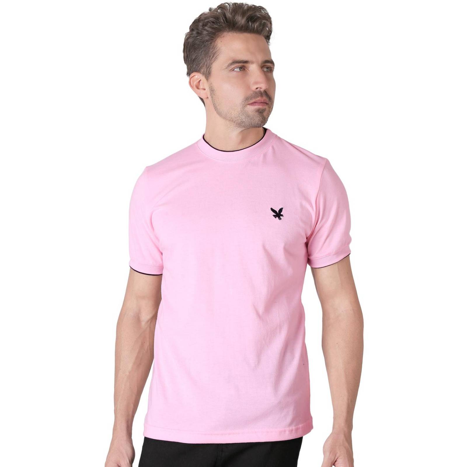 Playera Hombre Básico Camiseta Rosa Stfashion 61704614 