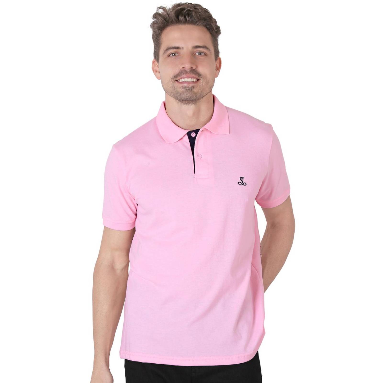 Playera Hombre Básico Polo Rosa Stfashion 61704611 