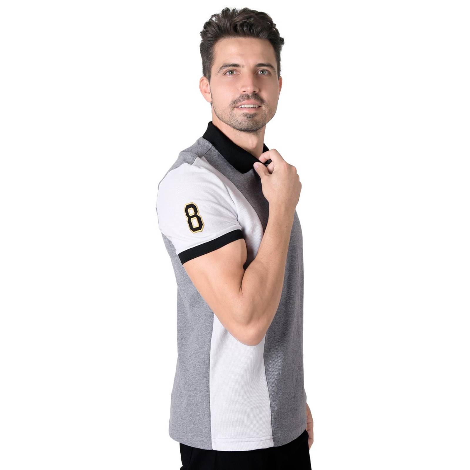Playera Hombre Moda Polo Gris Stfashion 71604630