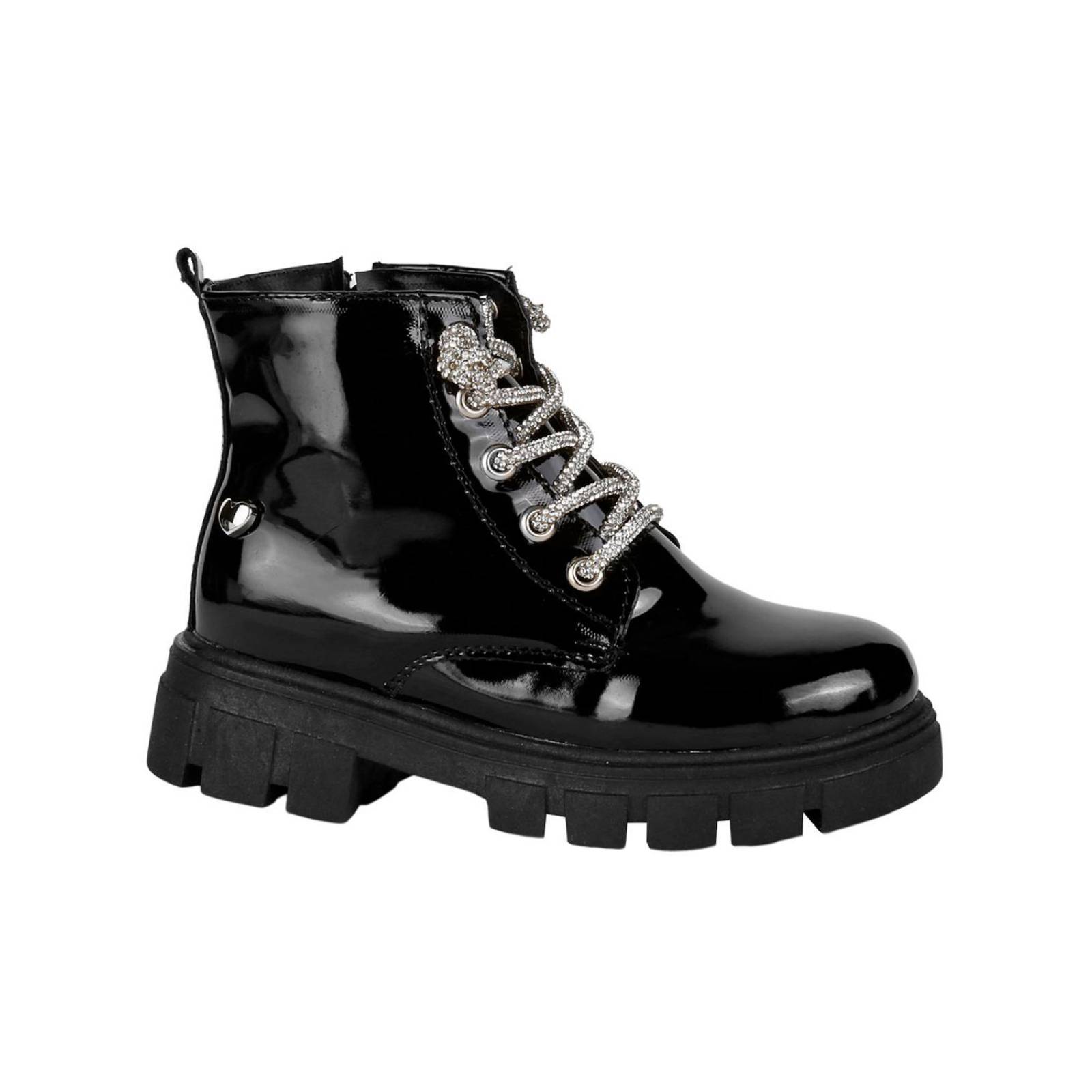 Botín Tacón Niña Negro Tipo Charol Stfashion 11603906 